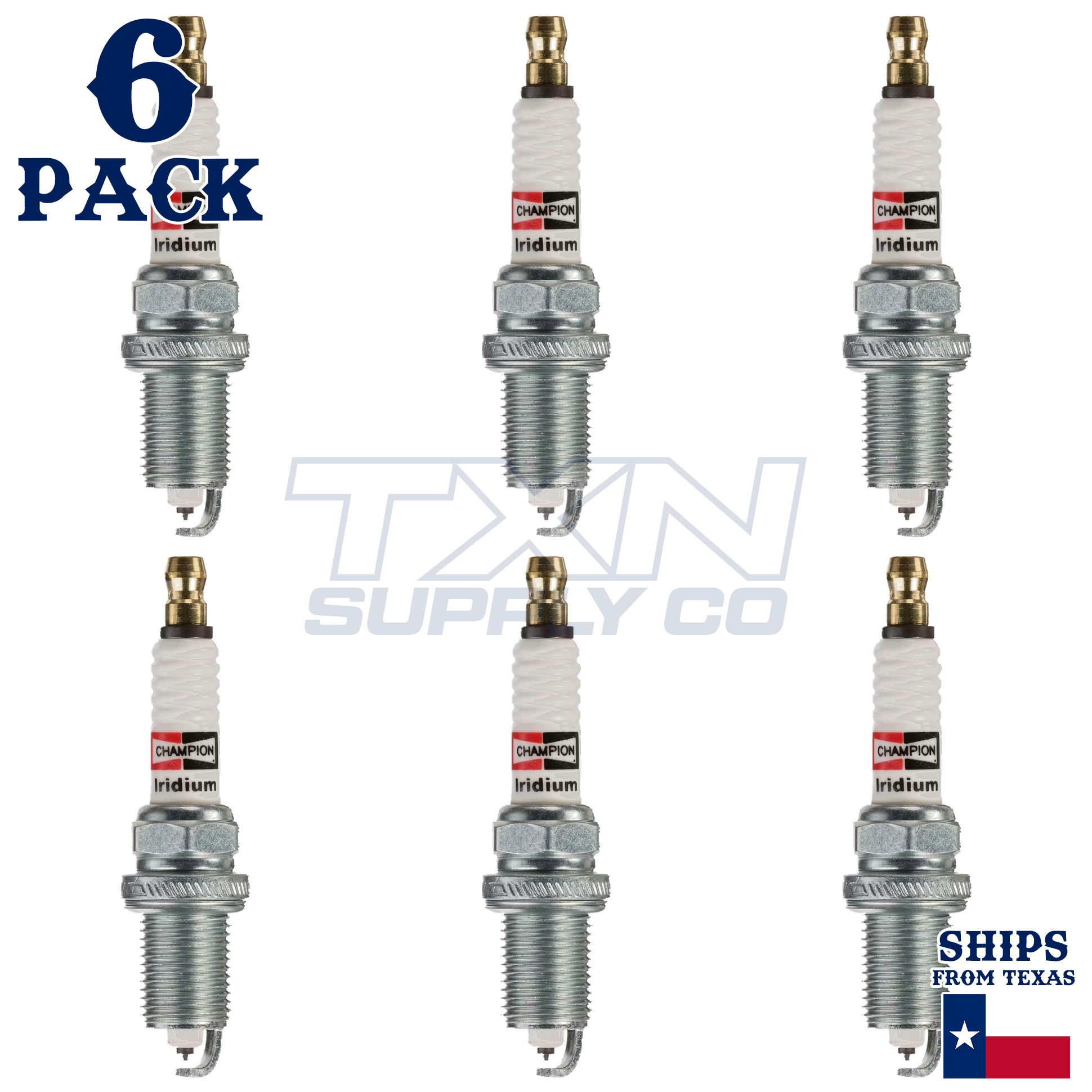Champion 9806 Iridium Spark Plugs RC8WMPB4 - 6 Pack - Image 1