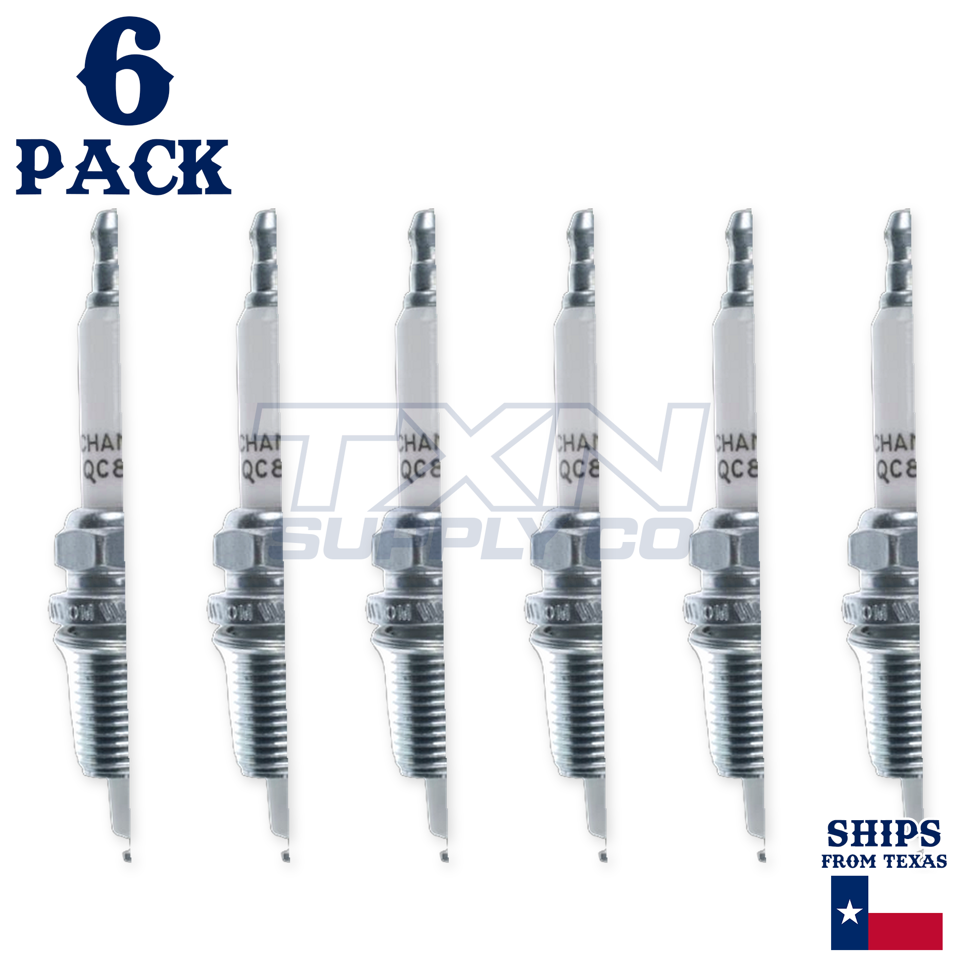 Champion 9809 Iridium Spark Plugs QC8WEP - 6 Pack - Image 2