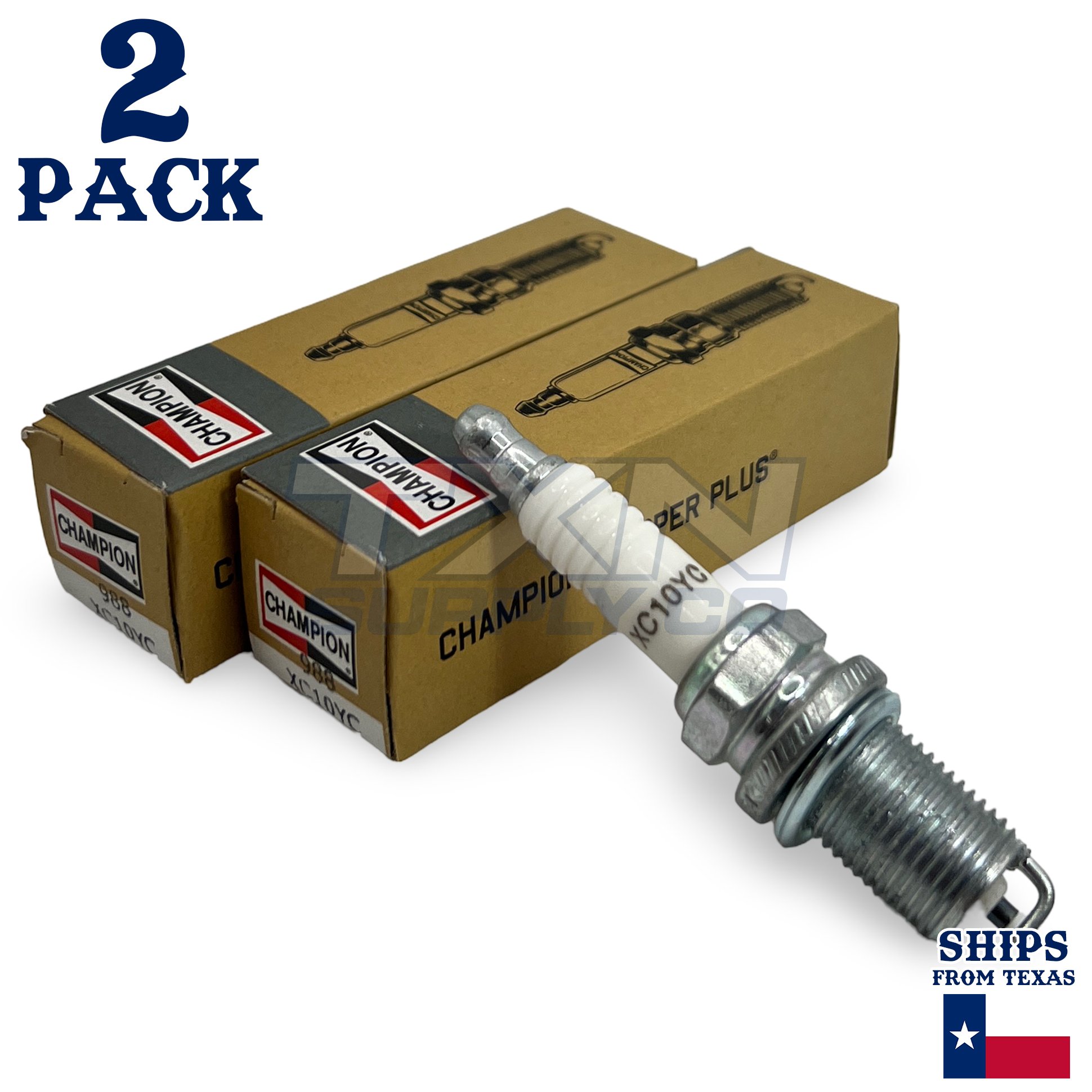Champion 988 Copper Plus Spark Plug XC10YC - 2 Pack - Image 1
