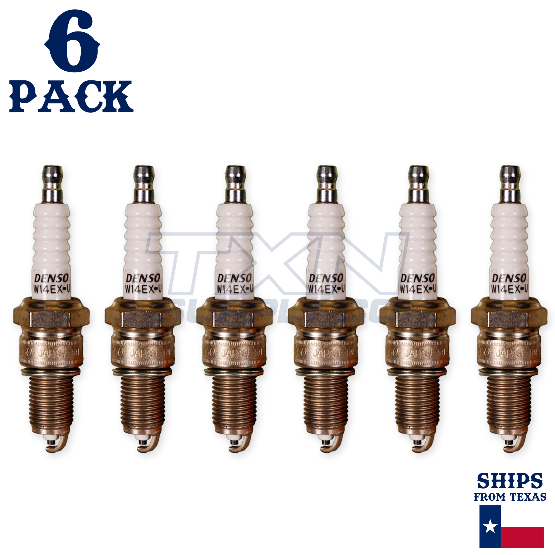 6 Pack Denso 3011 Standard Spark Plugs W14EX-U - Image 1