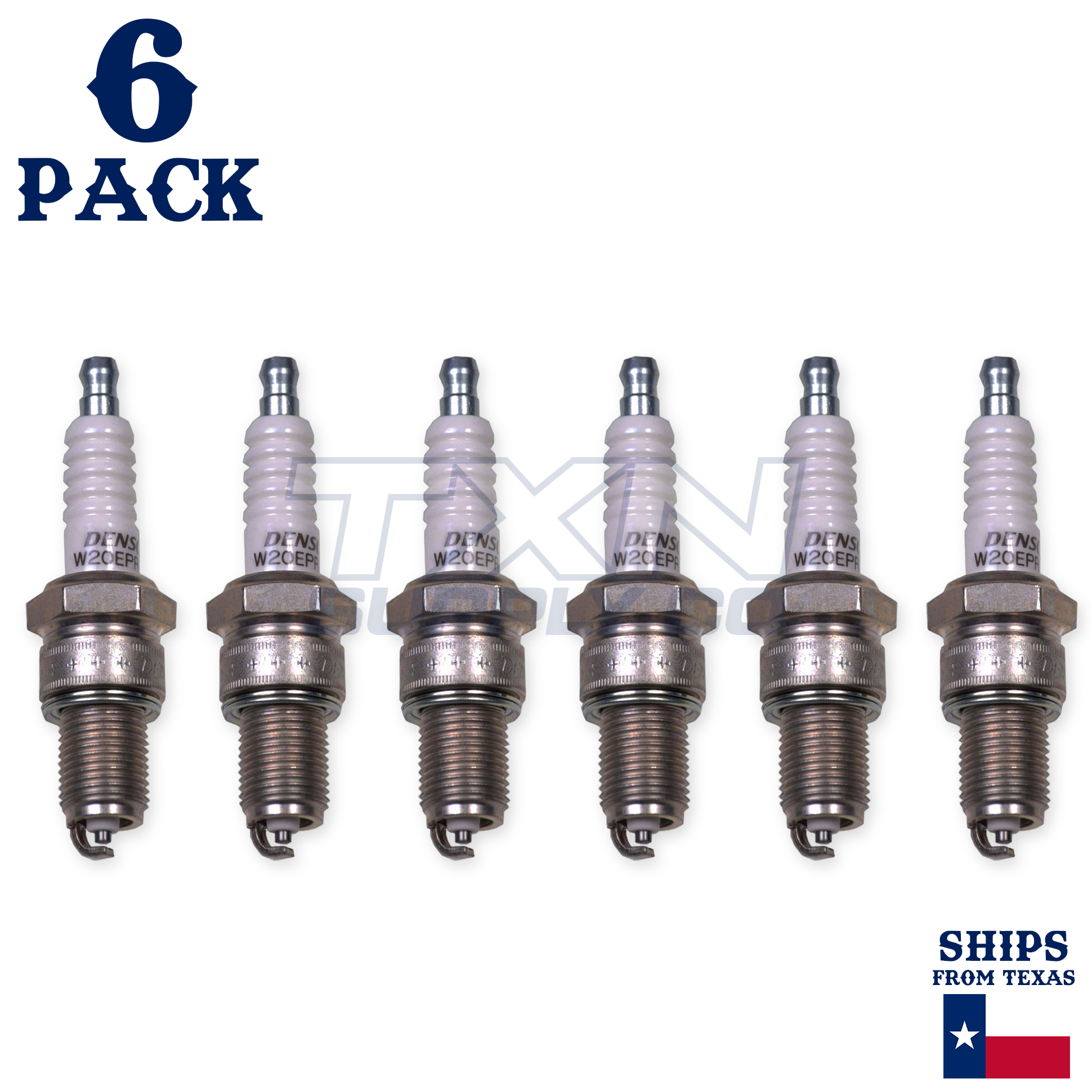 6 Pack Denso 3047 U-Groove Spark Plugs W20EPR-U - Image 1