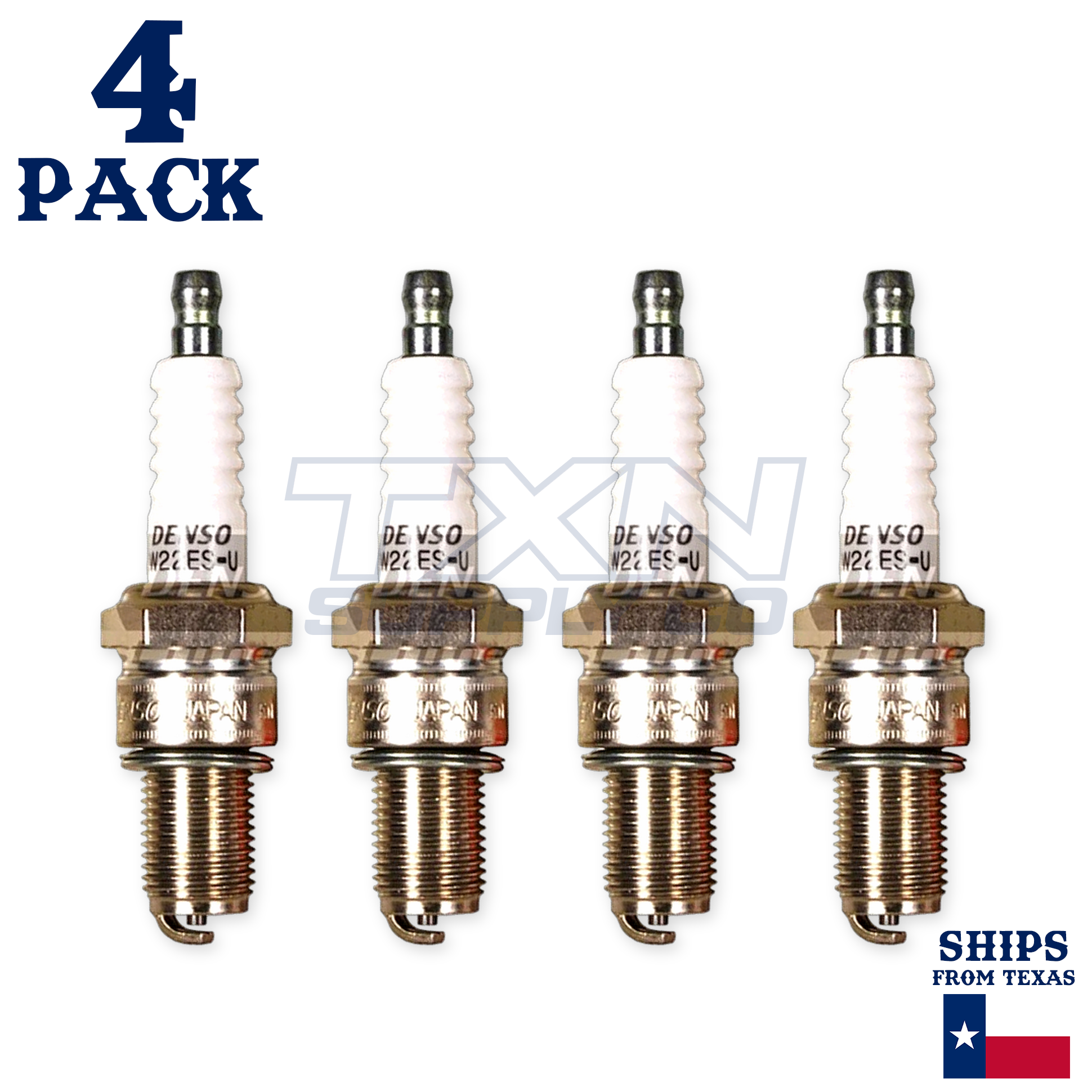 4 Pack Denso 3093 Standard Spark Plugs W22ES-U - Image 1