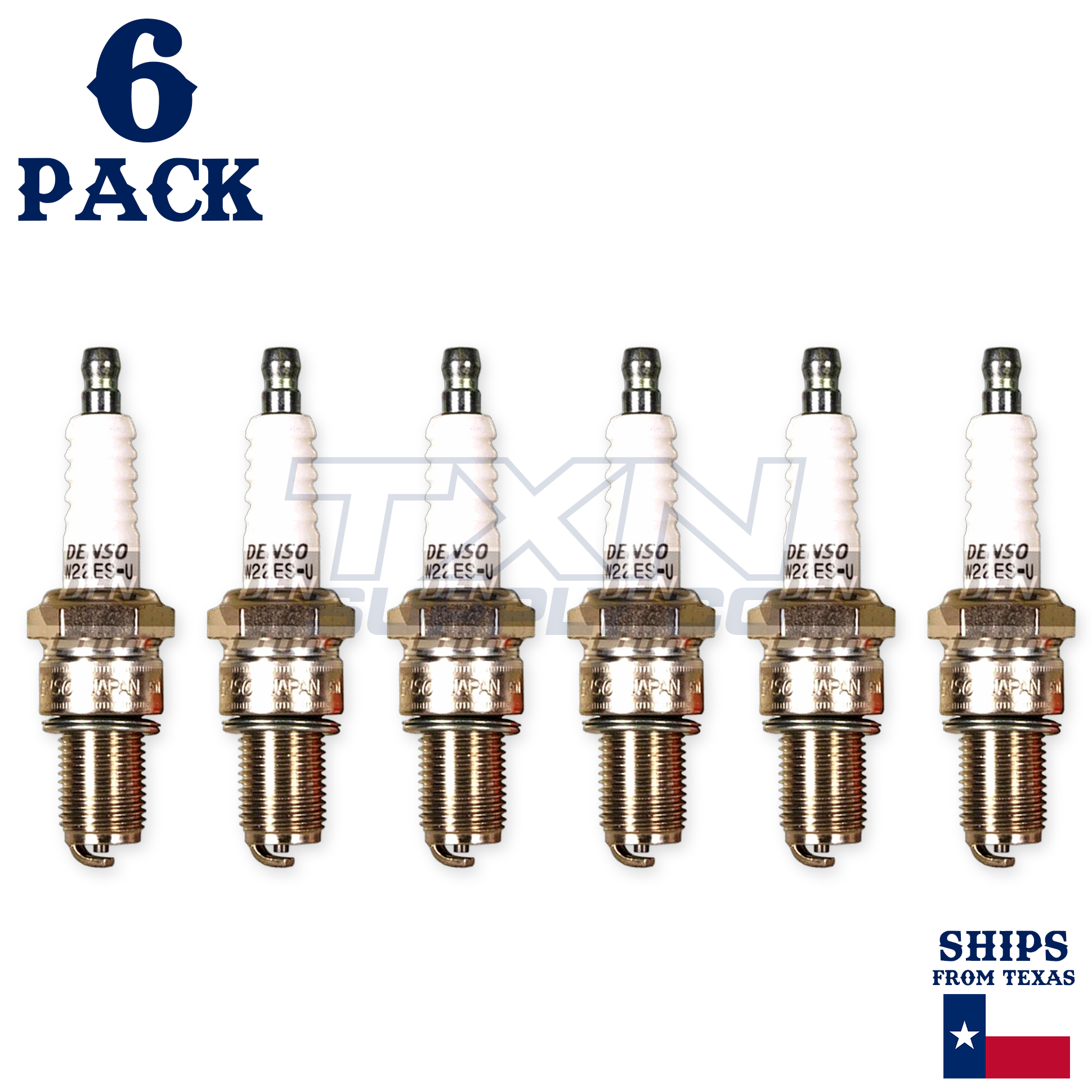 6 Pack Denso 3093 Standard Spark Plugs W22ES-U - Image 1