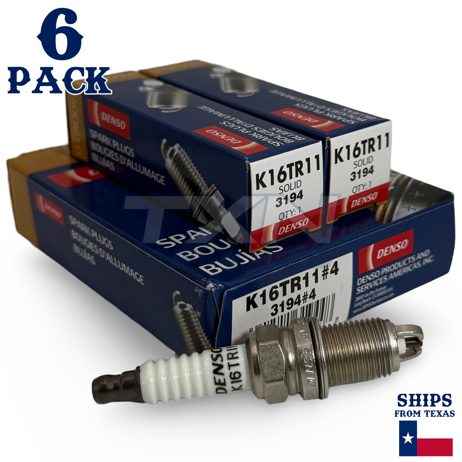 6 Pack DENSO 3194 Standard Spark Plugs for K16TR11 94859009 94856823 - Image 1