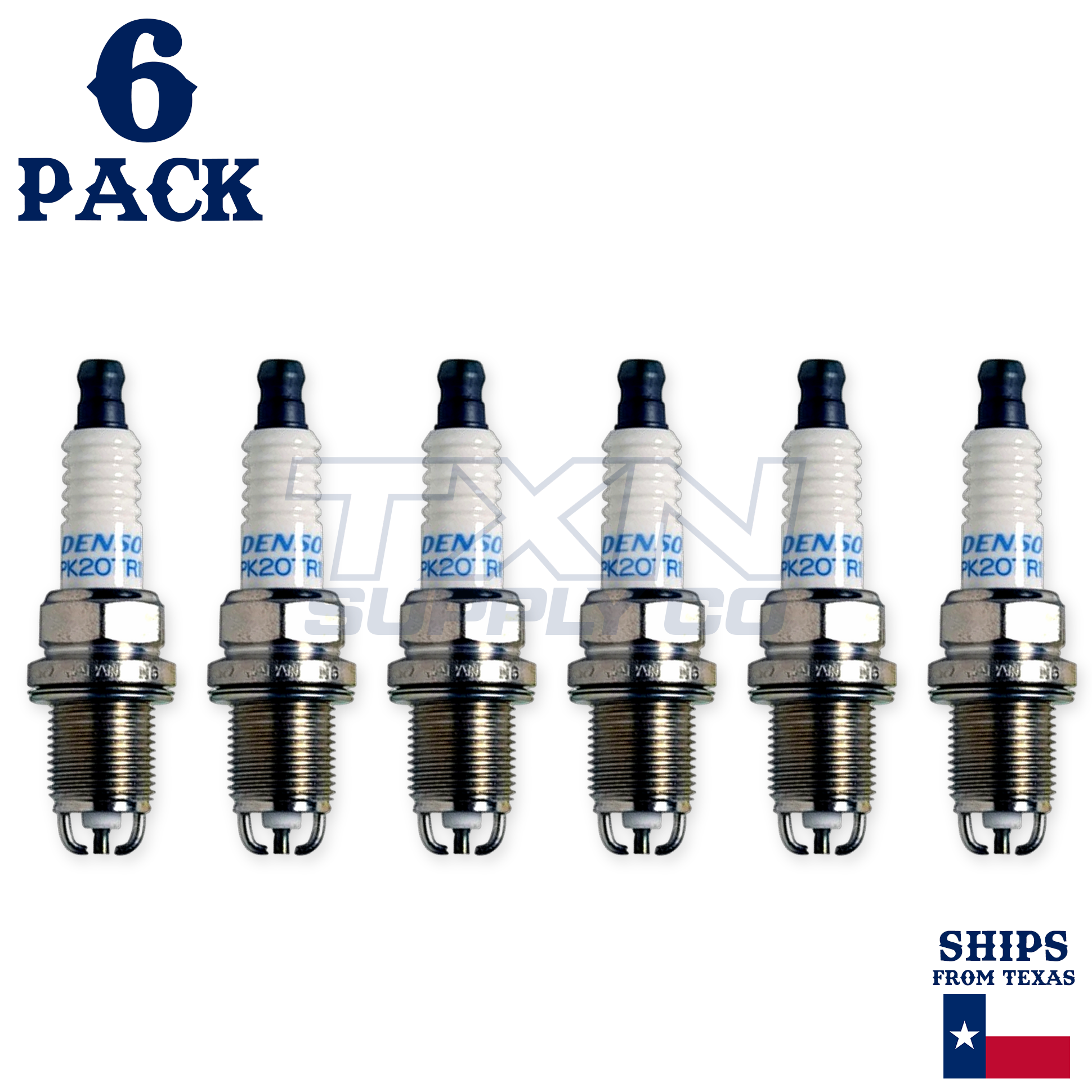 6 Pack Denso 3253 Double Platinum Spark Plug PK20TR11 - Image 1