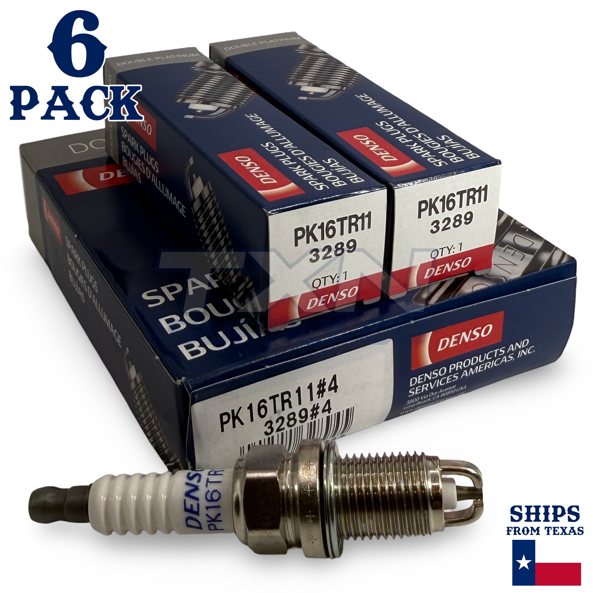 6 Pack Denso 3289 Double Platinum Spark Plugs PK16TR11