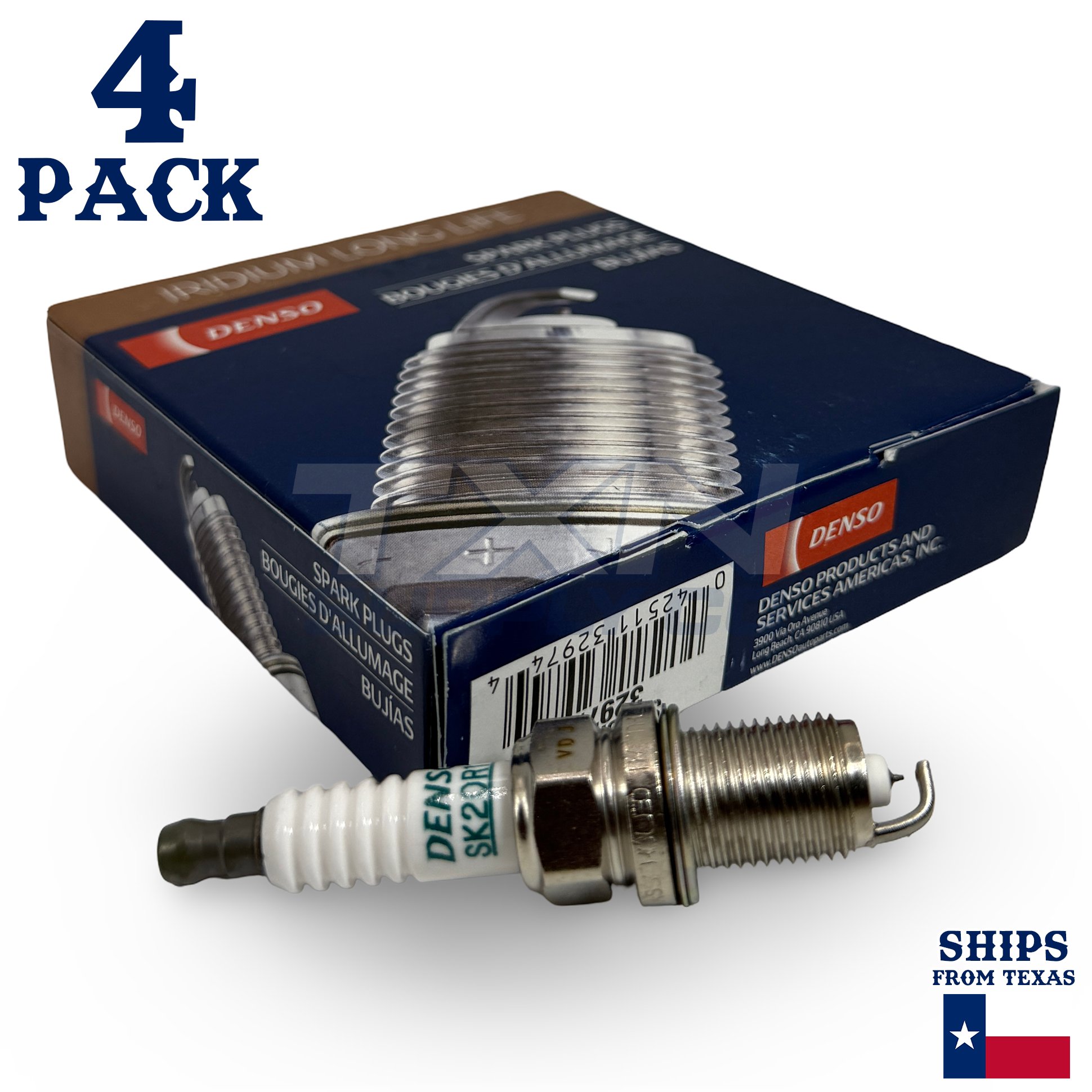 4 Pack Denso 3297 Iridium Long Life Spark Plugs SK20R11 - Image 1