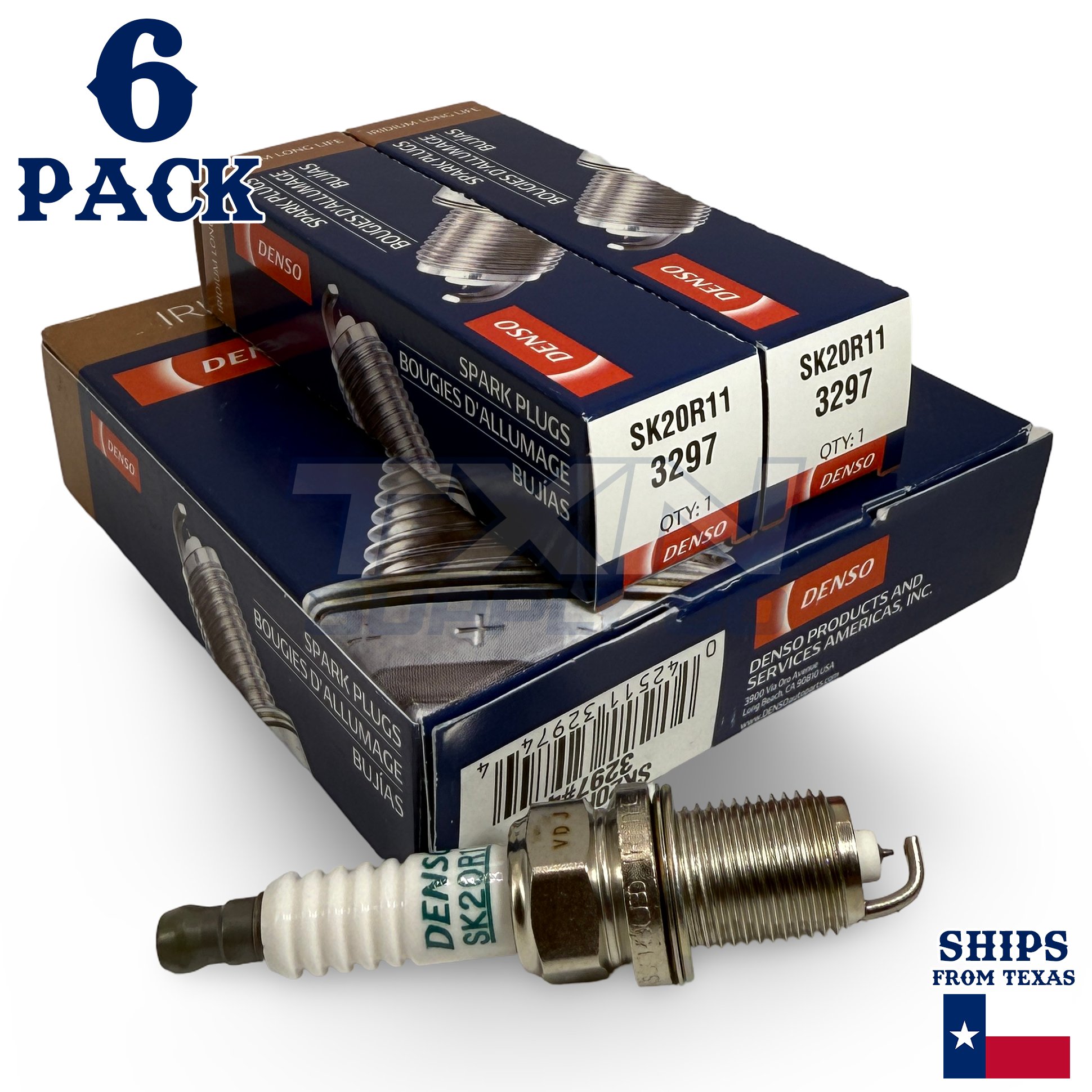 6 Pack Denso 3297 Iridium Long Life Spark Plugs SK20R11