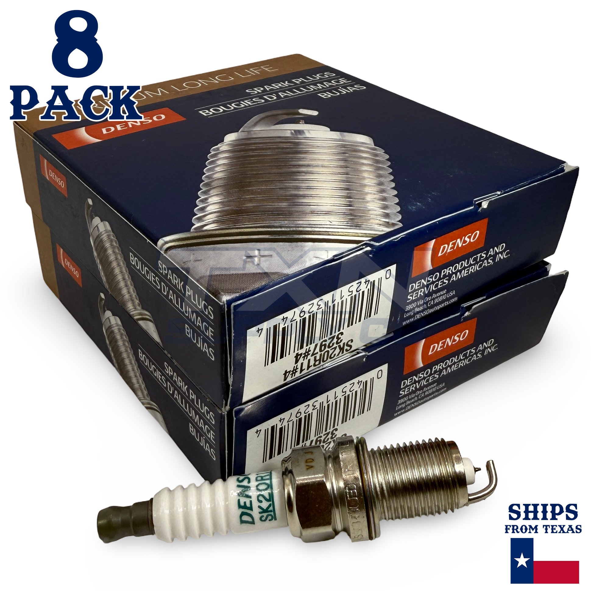 8 Pack Denso 3297 Iridium Long Life Spark Plugs SK20R11
