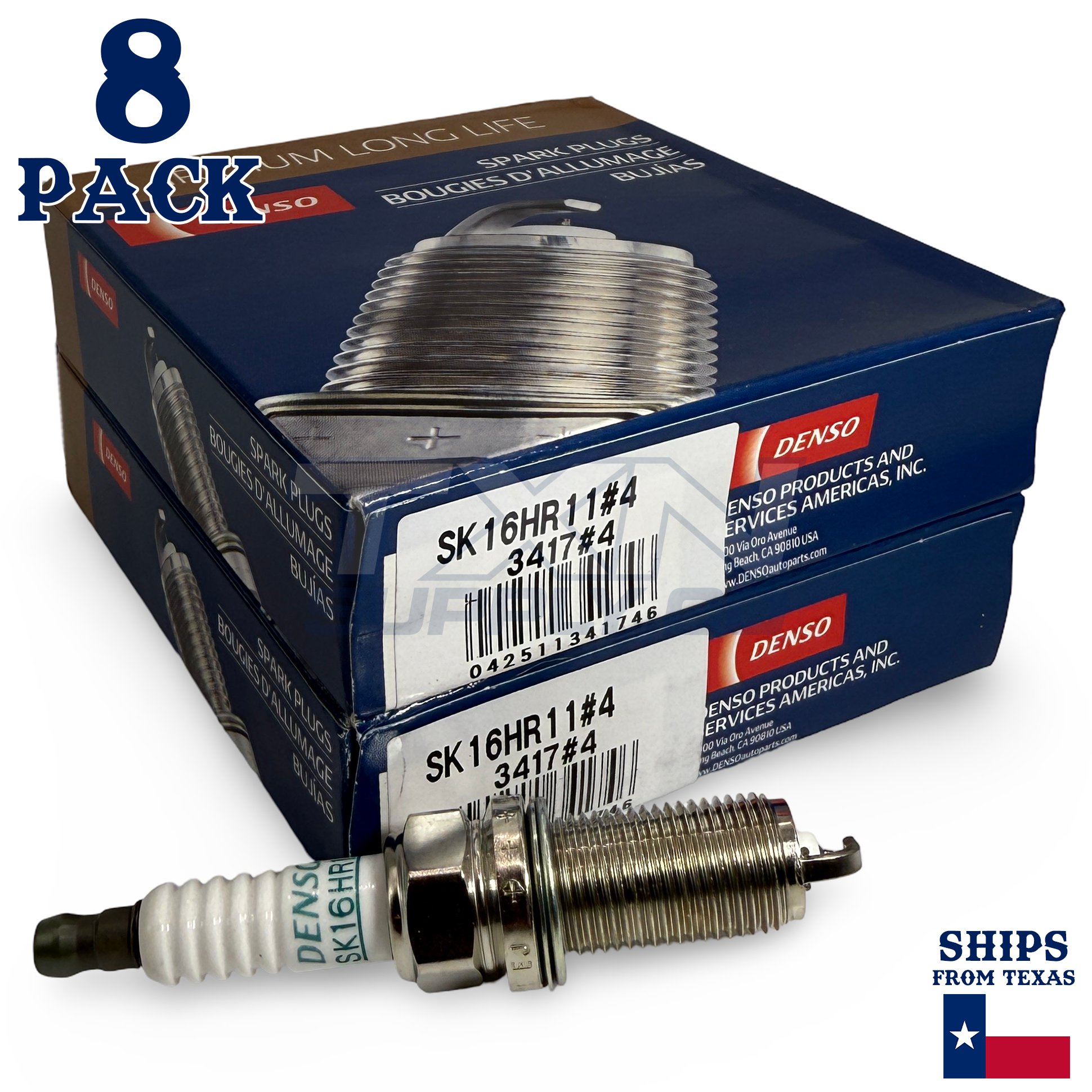 8 Pack Denso 3417 Iridium Long Life Spark Plugs SK16HR11
