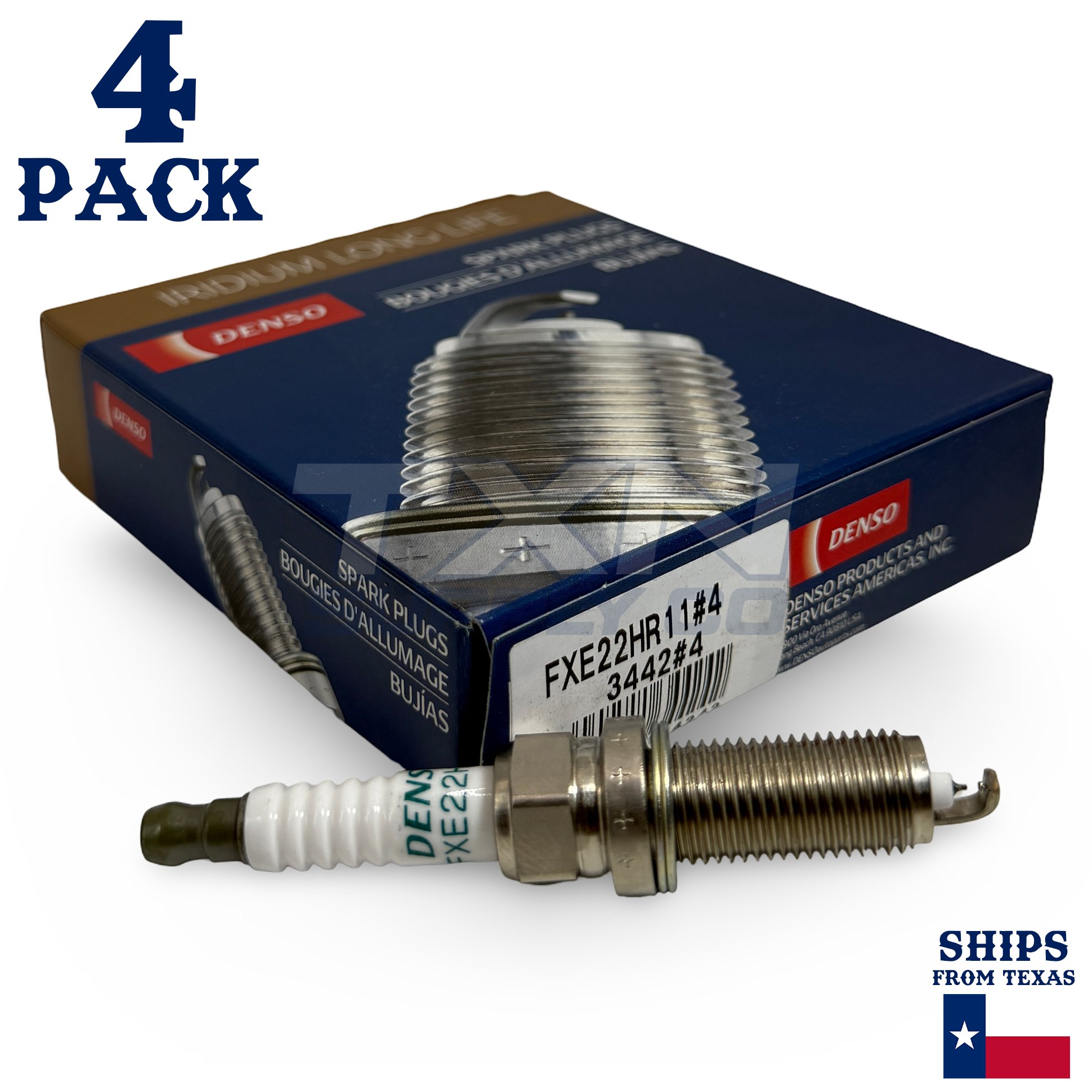4 Pack Denso 3442 Iridium Long Life Spark Plugs FXE22HR11 - Image 1