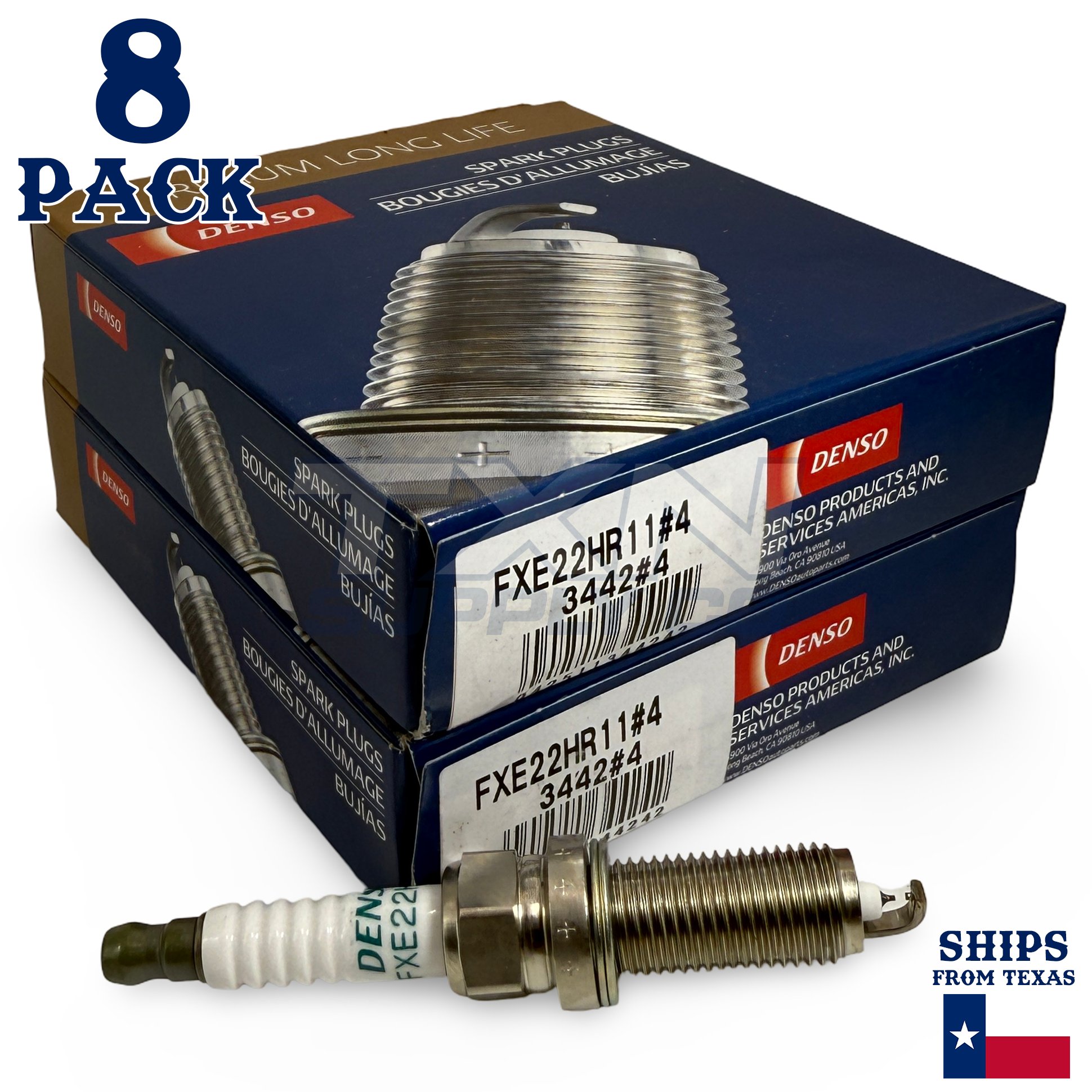 8 Pack Denso 3442 Iridium Long Life Spark Plugs FXE22HR11