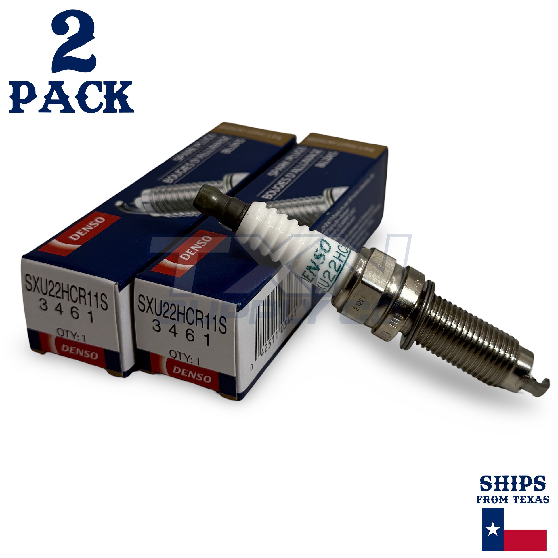 2 Pack Denso 3461 Iridium Long Life Spark Plugs SXU22HCR11S - Image 1