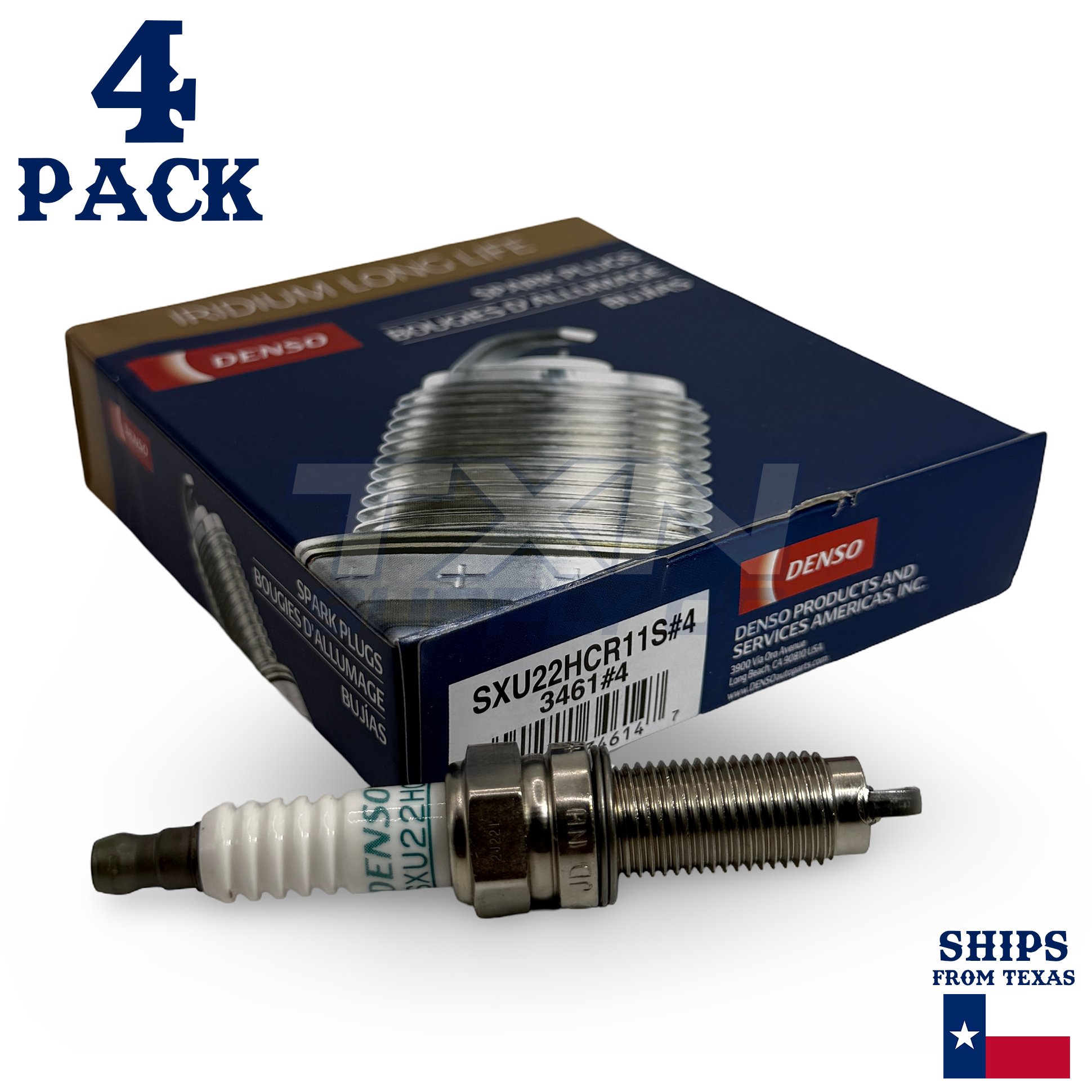4 Pack Denso 3461 Iridium Long Life Spark Plugs SXU22HCR11S - Image 1