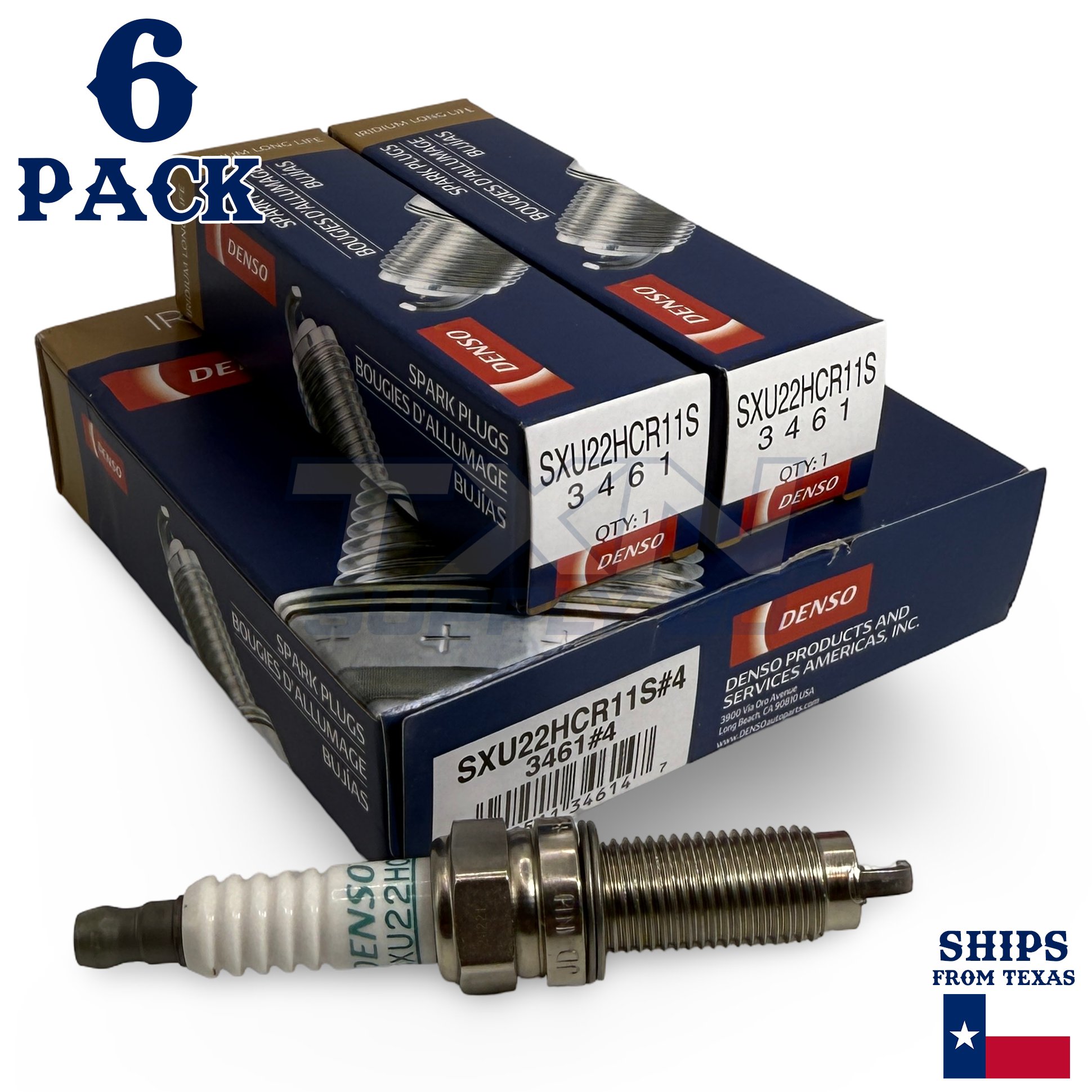 6 Pack Denso 3461 Iridium Long Life Spark Plugs SXU22HCR11S