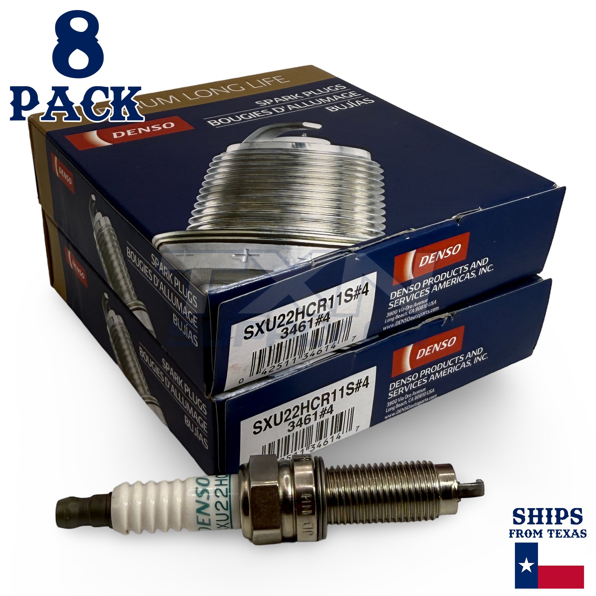 8 Pack Denso 3461 Iridium Long Life Spark Plugs SXU22HCR11S