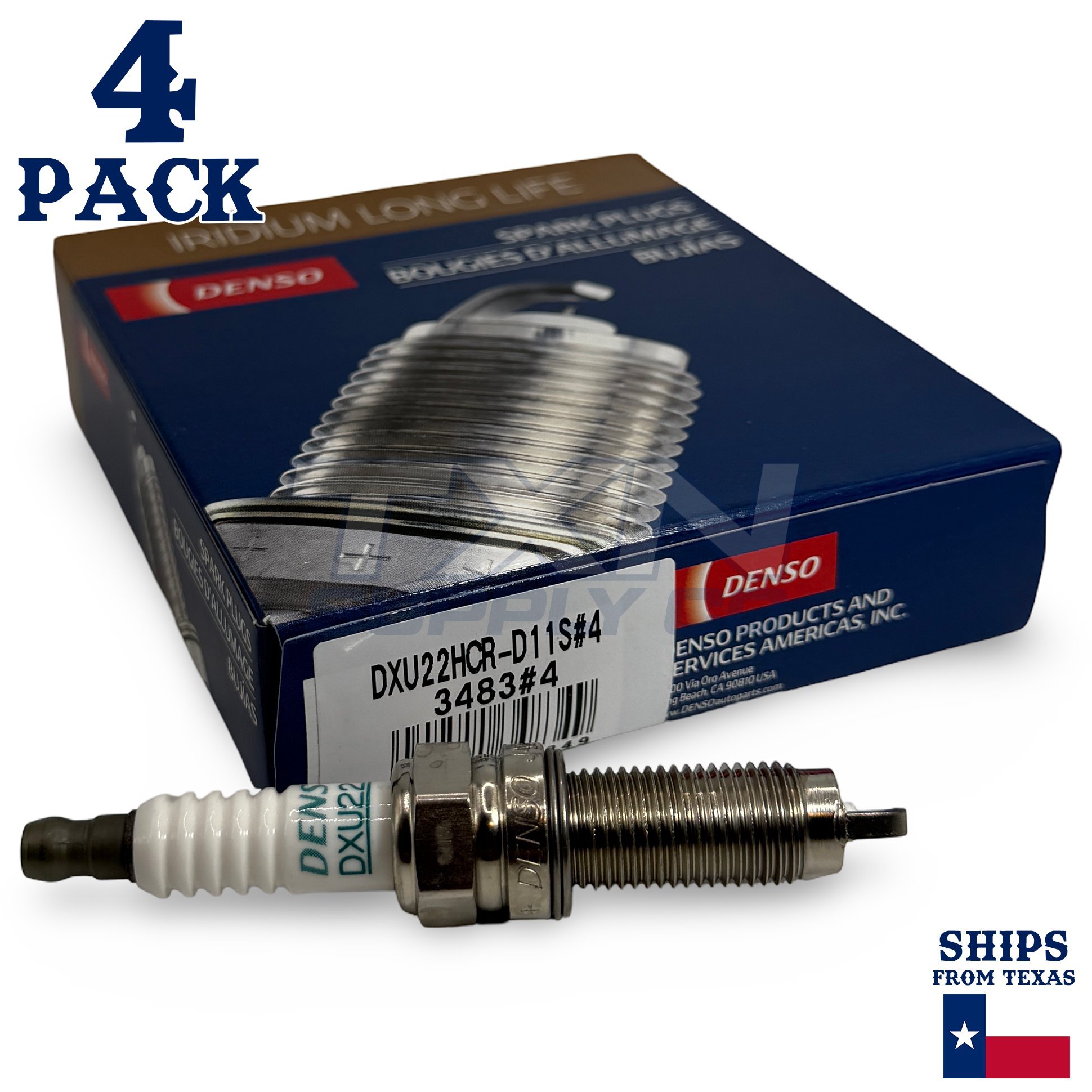 4 Pack Denso 3483 Iridium Long Life Spark Plugs DXU22HCR-D11S - Image 1