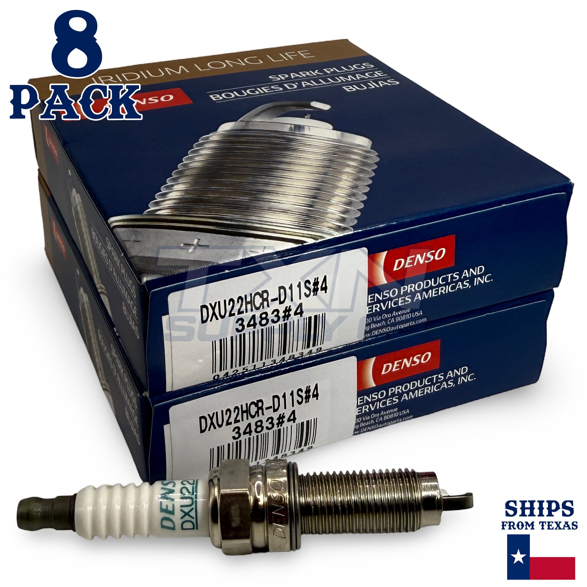 8 Pack Denso 3483 Iridium Long Life Spark Plugs DXU22HCR-D11S