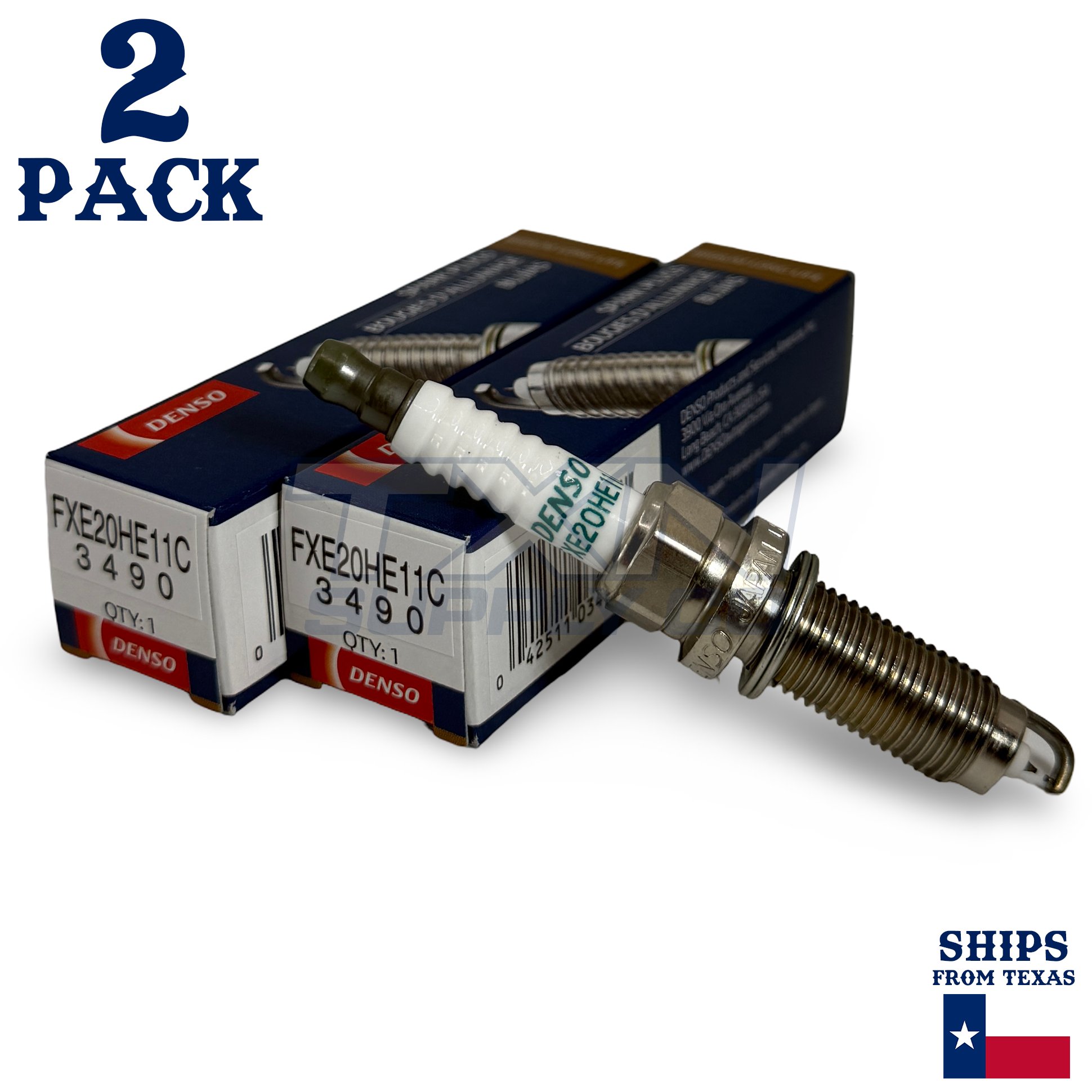 2 Pack Denso 3490 Iridium Long Life Spark Plugs FXE20HE11C - Image 1