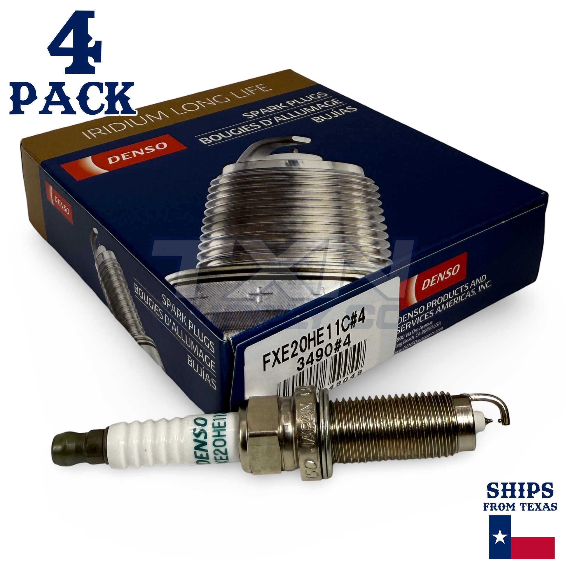 4 Pack Denso 3490 Iridium Long Life Spark Plugs FXE20HE11C - Image 1