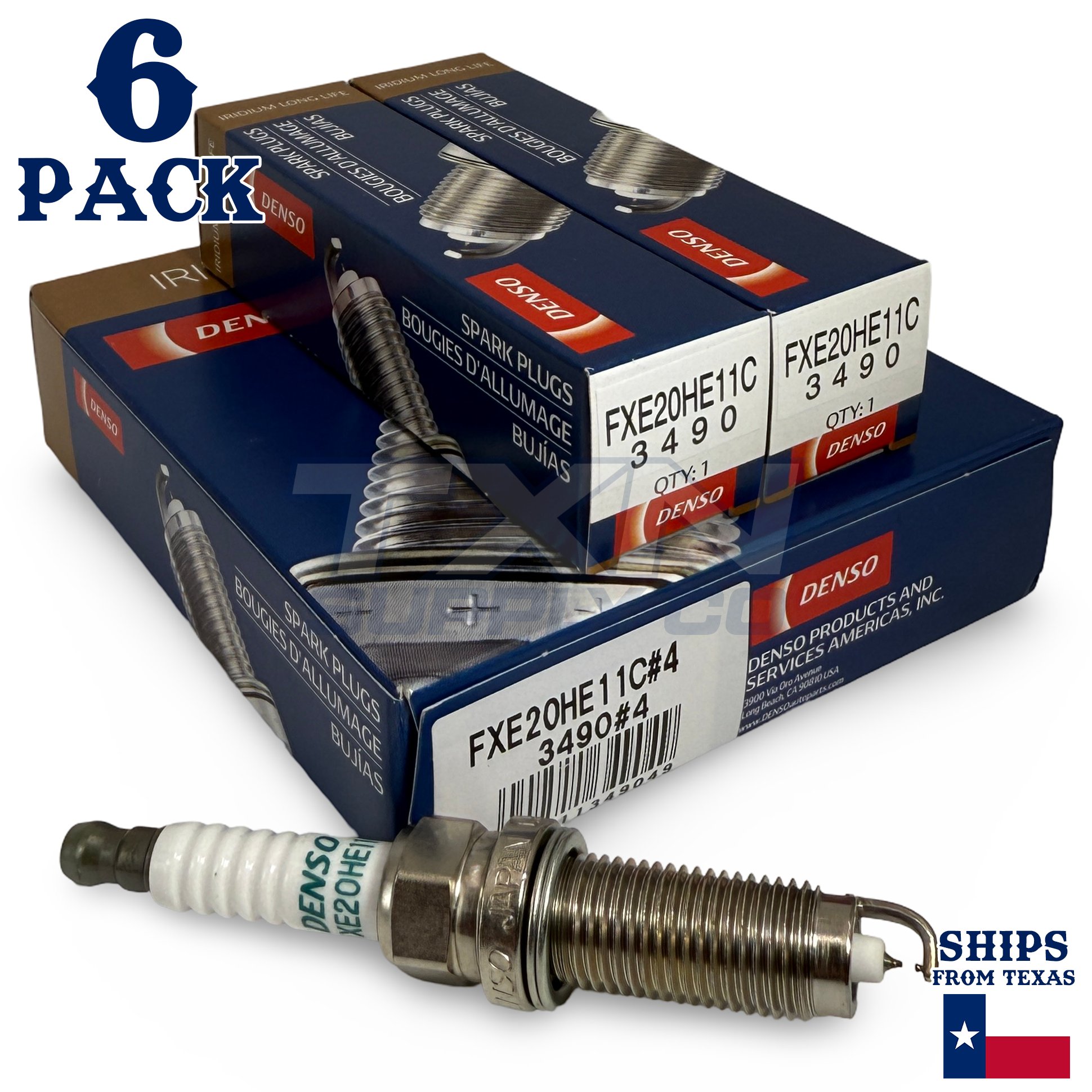 6 Pack Denso 3490 Iridium Long Life Spark Plugs FXE20HE11C