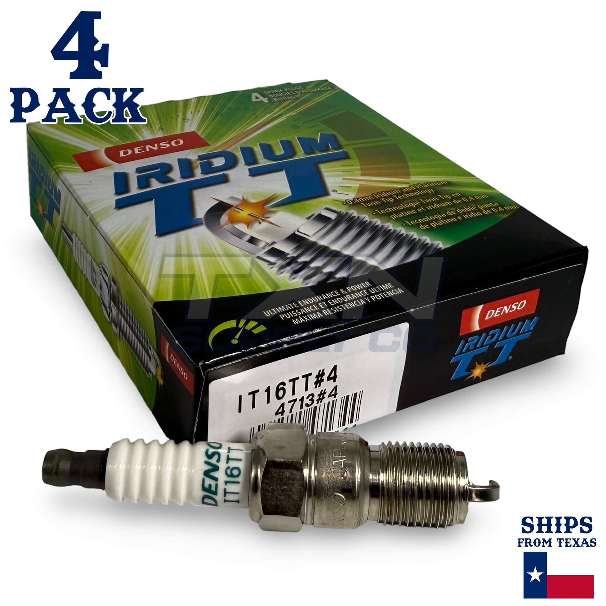 4 Pack Denso 4713 Iridium TT Spark Plugs IT16TT - Image 1