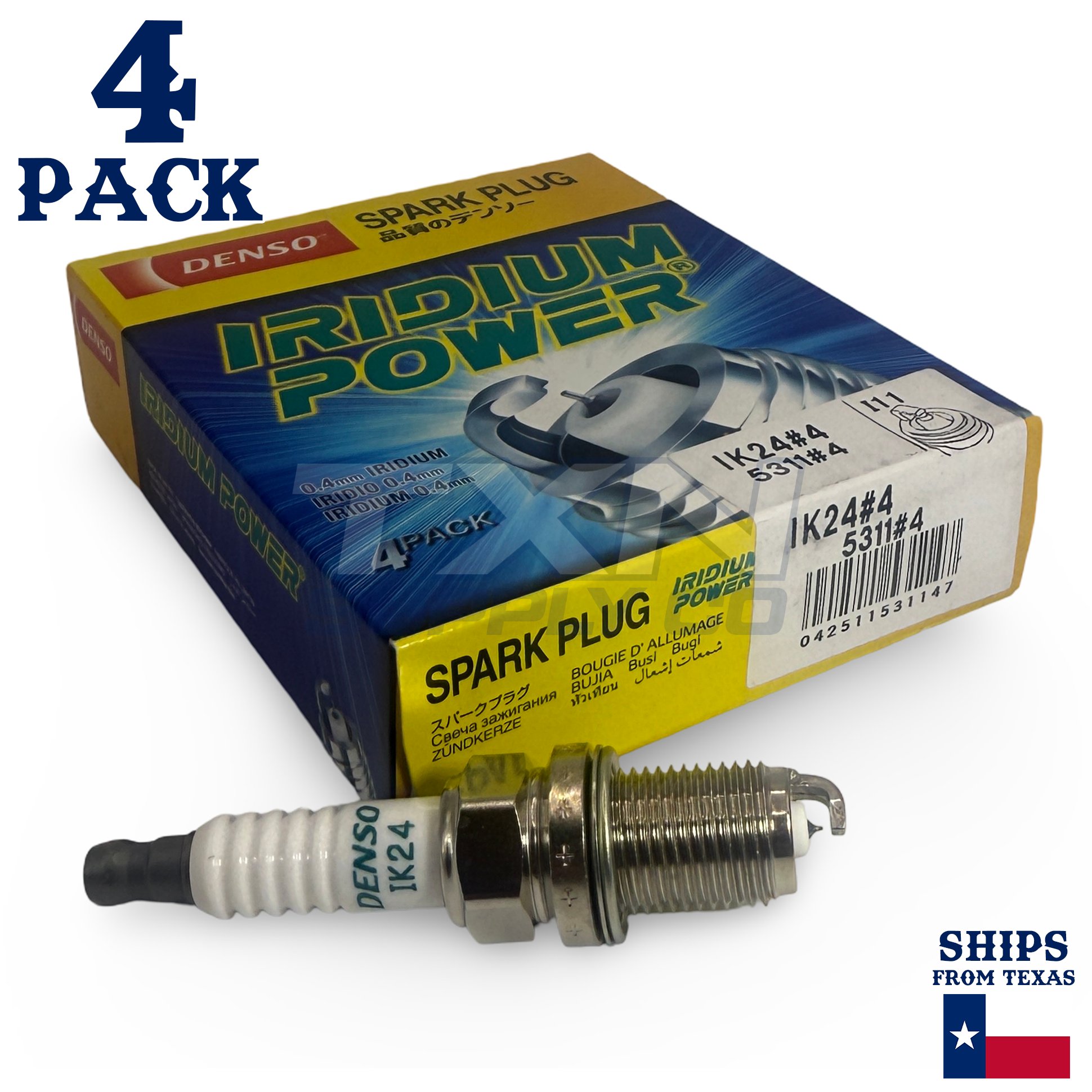 4 Pack Denso 5311 Iridium Power Spark Plugs IK24 - Image 1