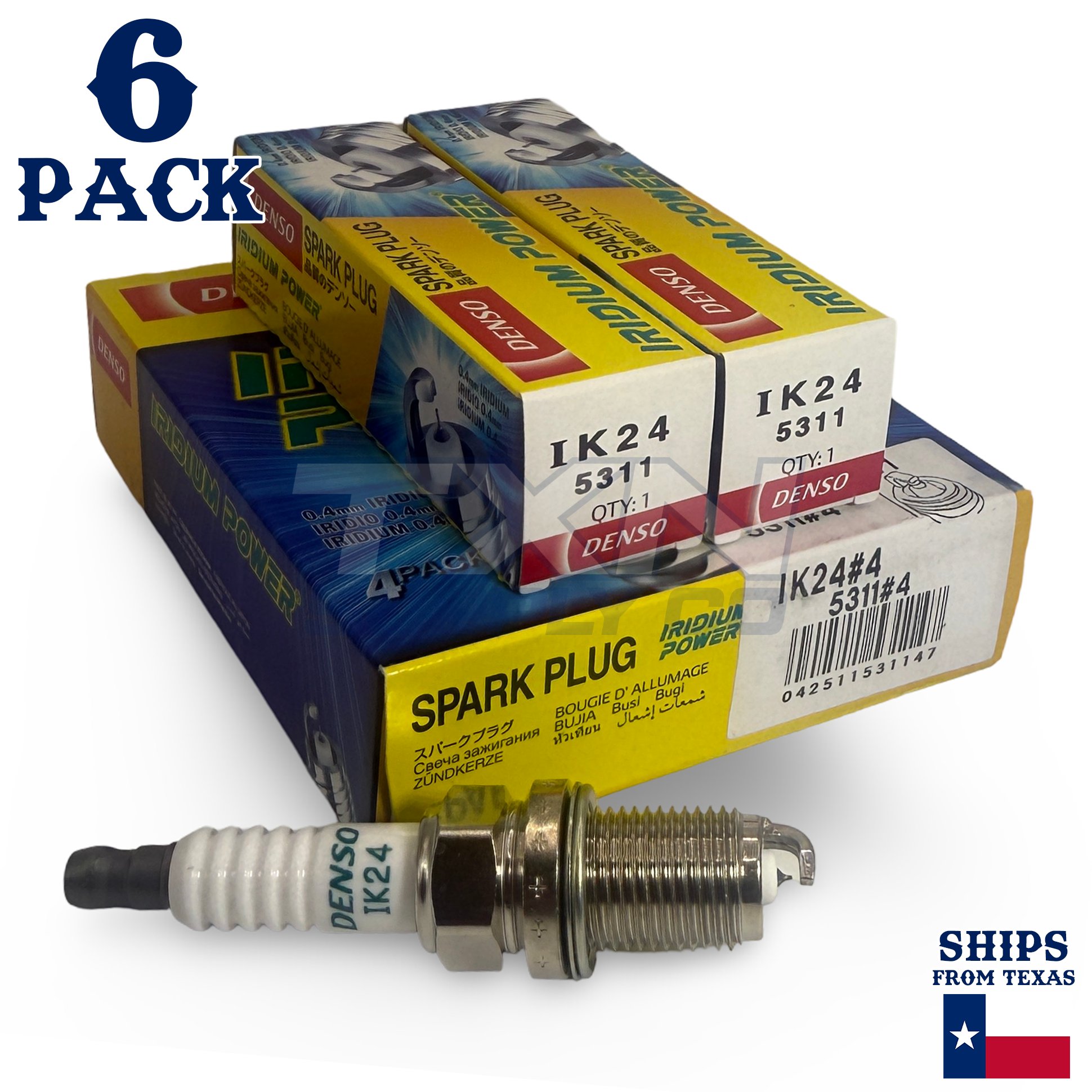 6 Pack Denso 5311 Iridium Power Spark Plugs IK24