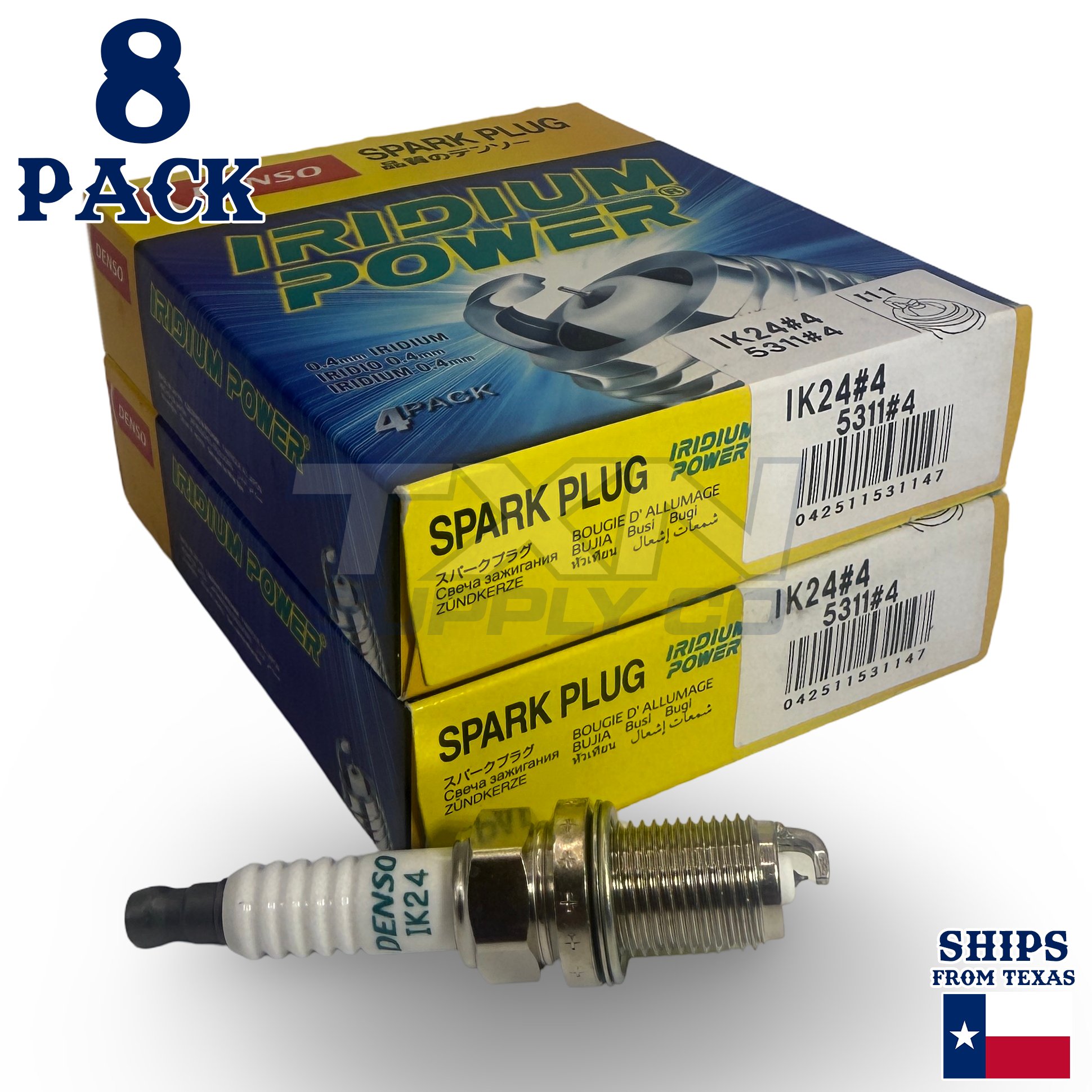 8 Pack Denso 5311 Iridium Power Spark Plugs IK24 - Image 1