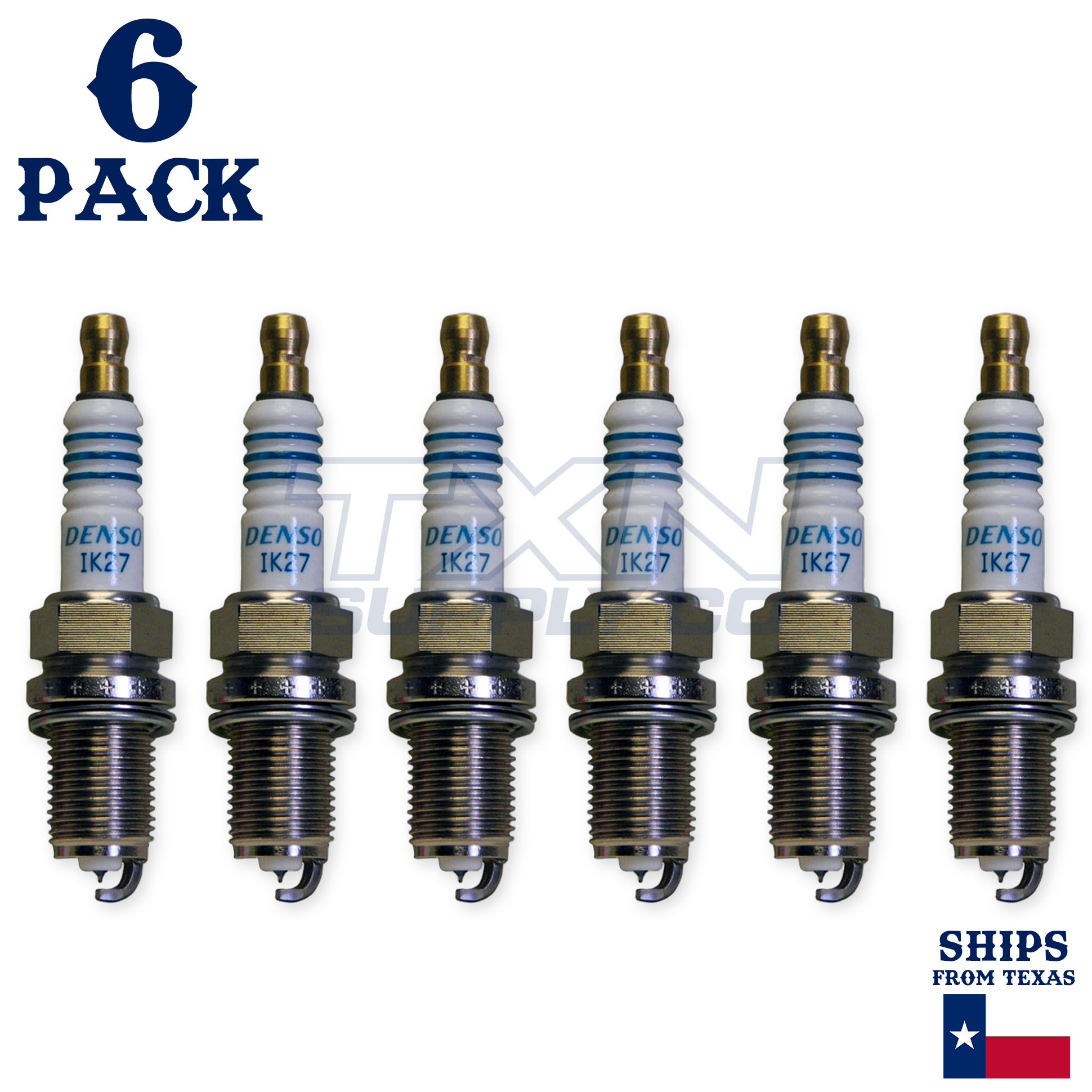 6 Pack Denso 5312 Iridium Power Spark Plugs IK27 - Image 1