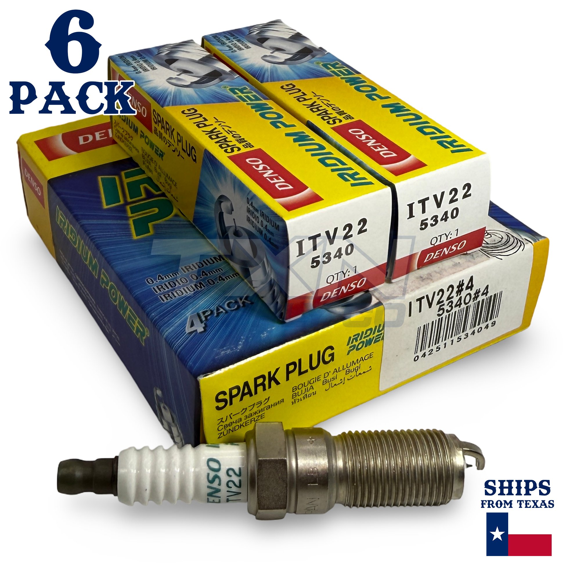 6 Pack Denso 5340 Iridium Power Spark Plugs ITV22