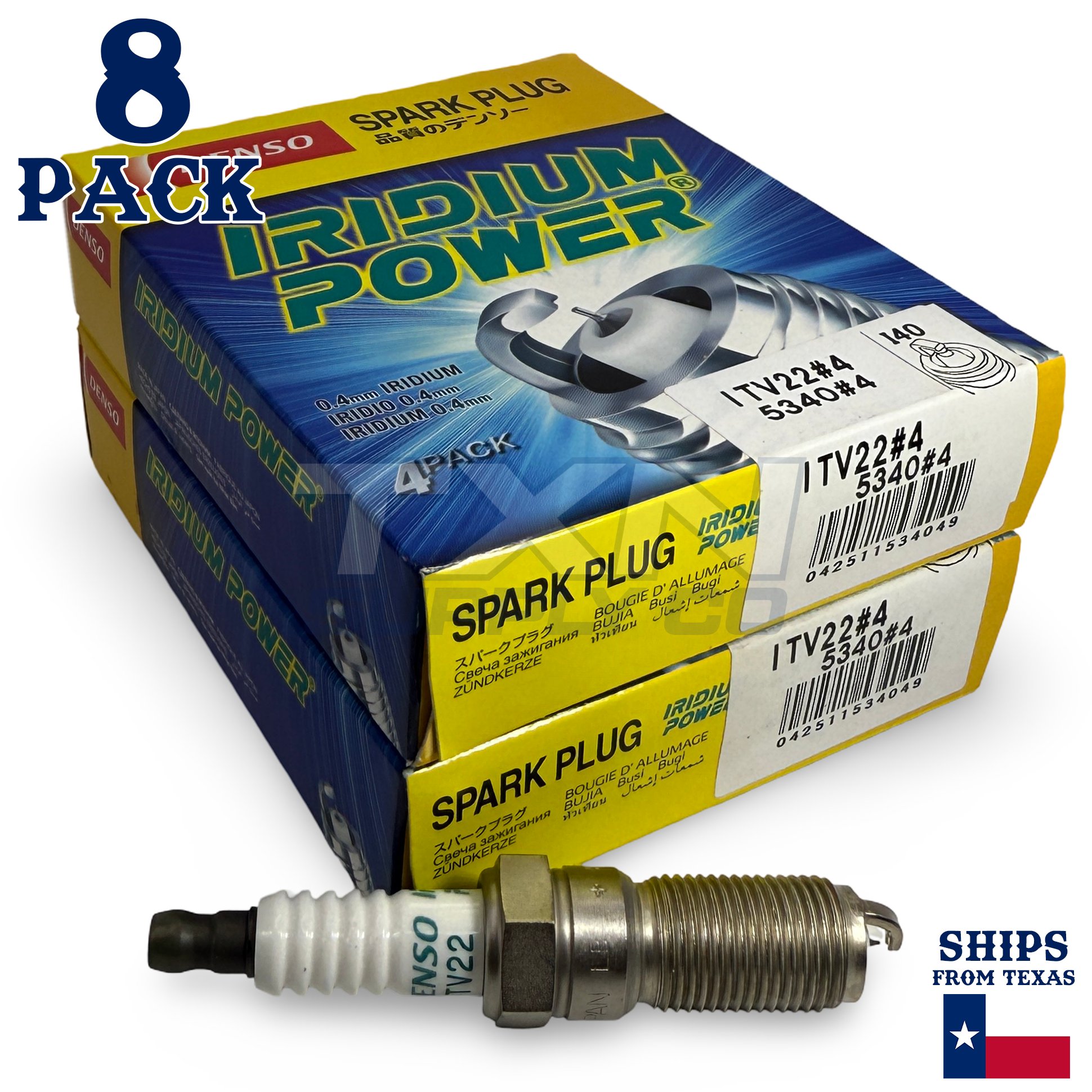 8 Pack Denso 5340 Iridium Power Spark Plugs ITV22 - Image 1
