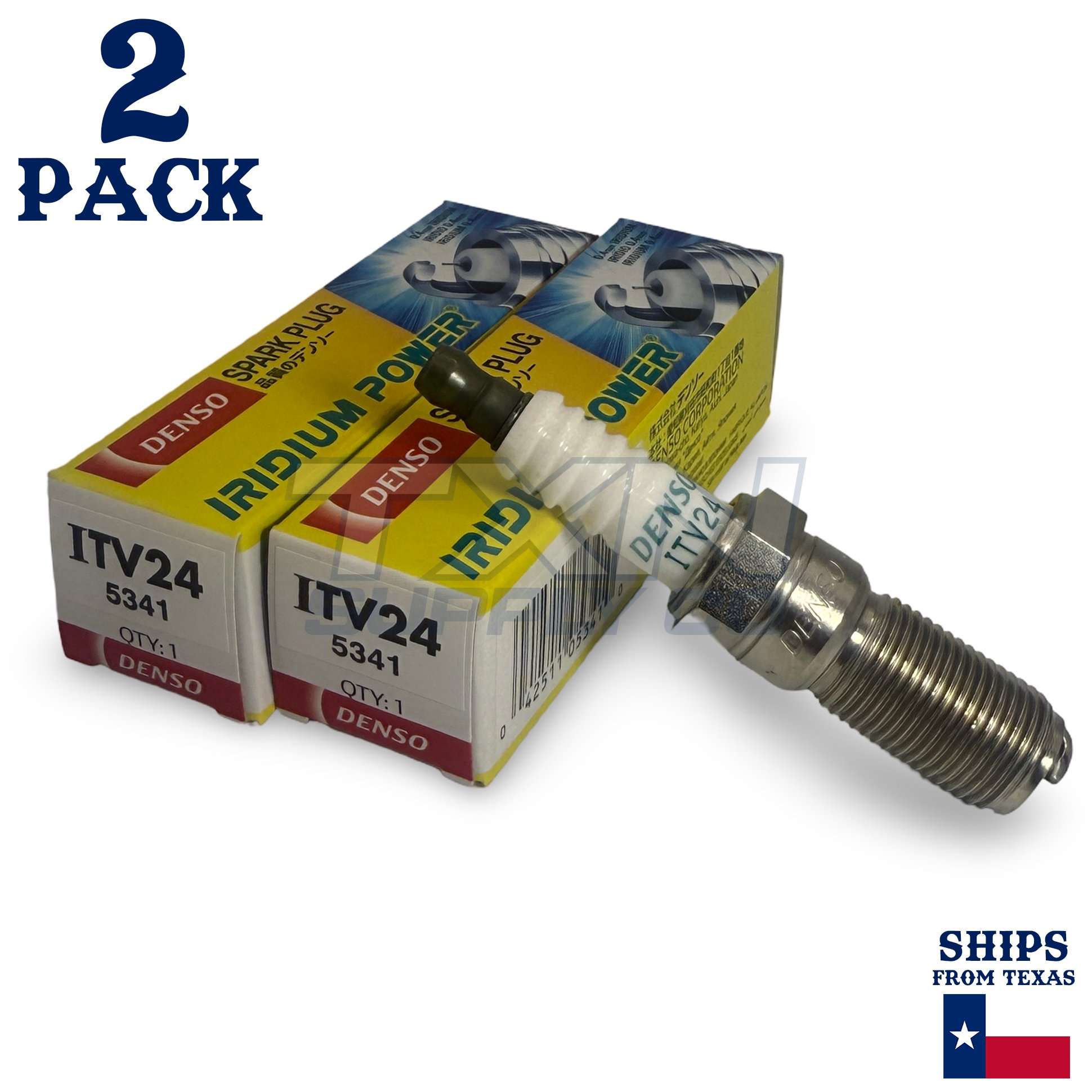 2 Pack Denso 5341 Iridium Power Spark Plugs ITV24 - Image 1