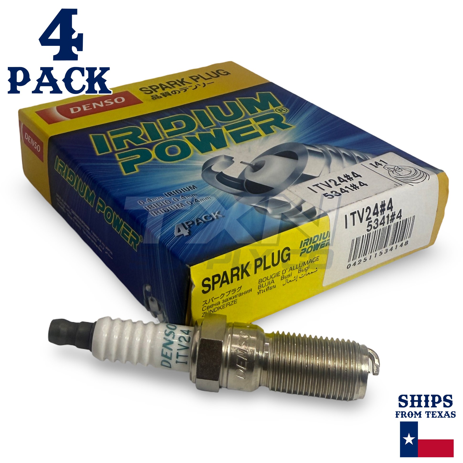 4 Pack Denso 5341 Iridium Power Spark Plugs ITV24 - Image 1