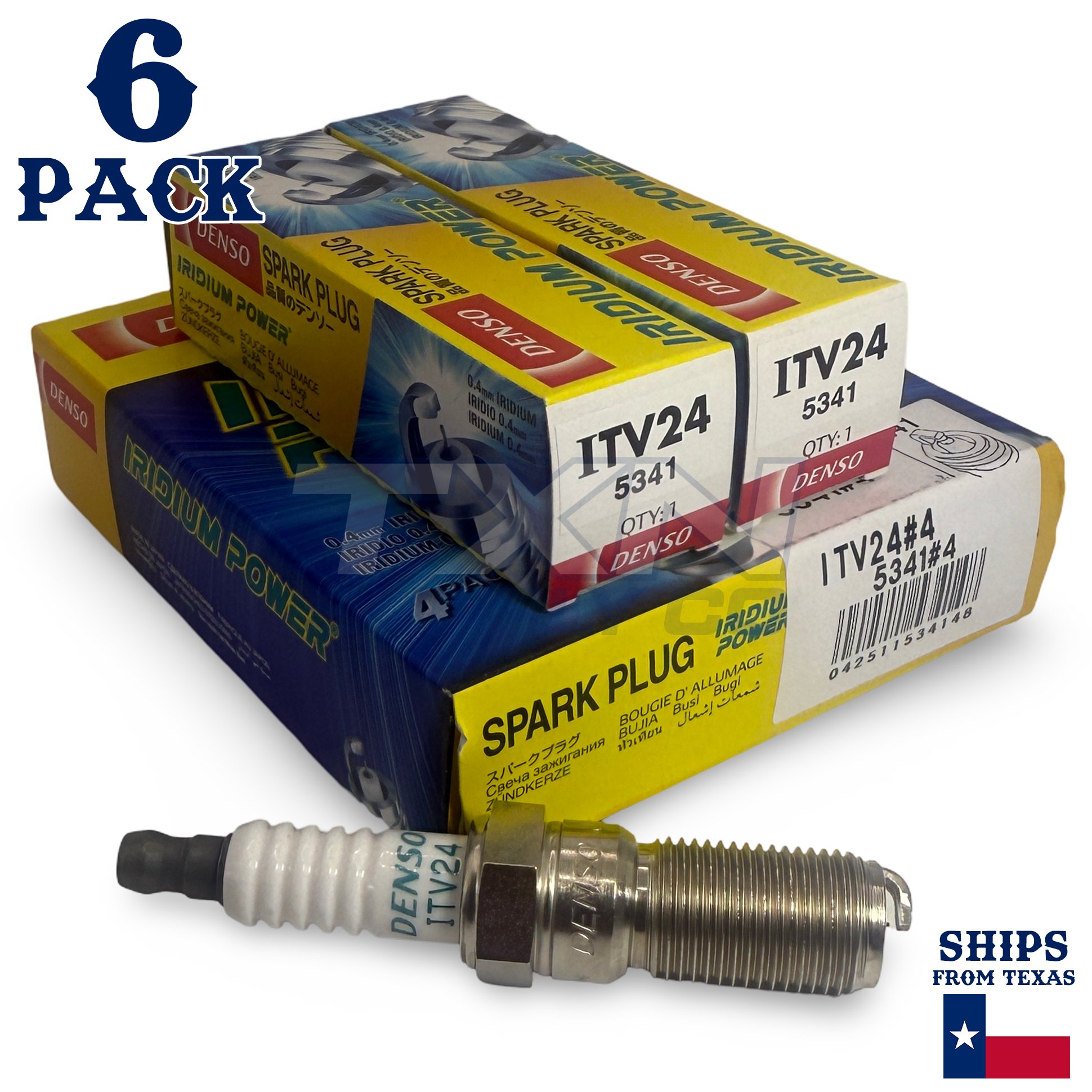 6 Pack Denso 5341 Iridium Power Spark Plugs ITV24