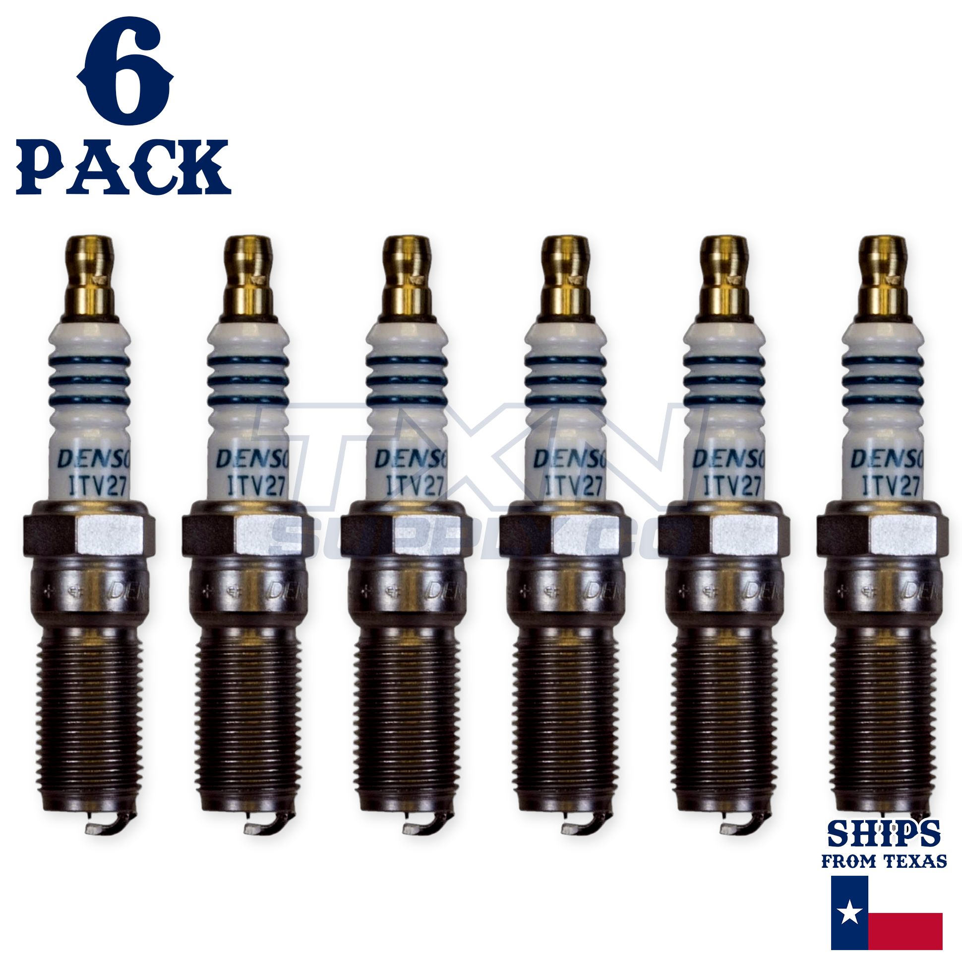 6 Pack Denso 5342 Iridium Power Spark Plugs ITV27 - Image 1