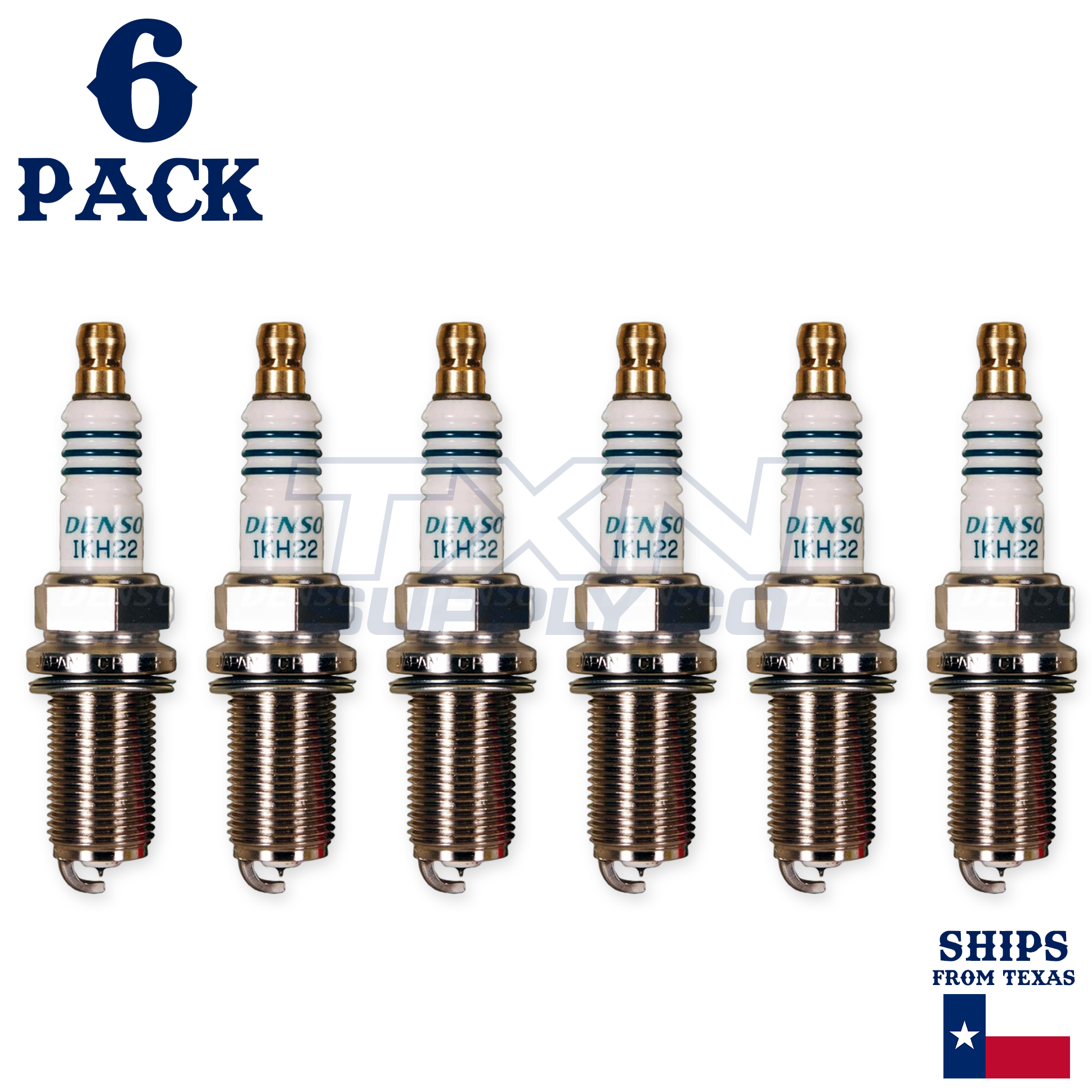 6 Pack Denso 5345 Iridium Power Spark Plugs IKH22 - Image 1