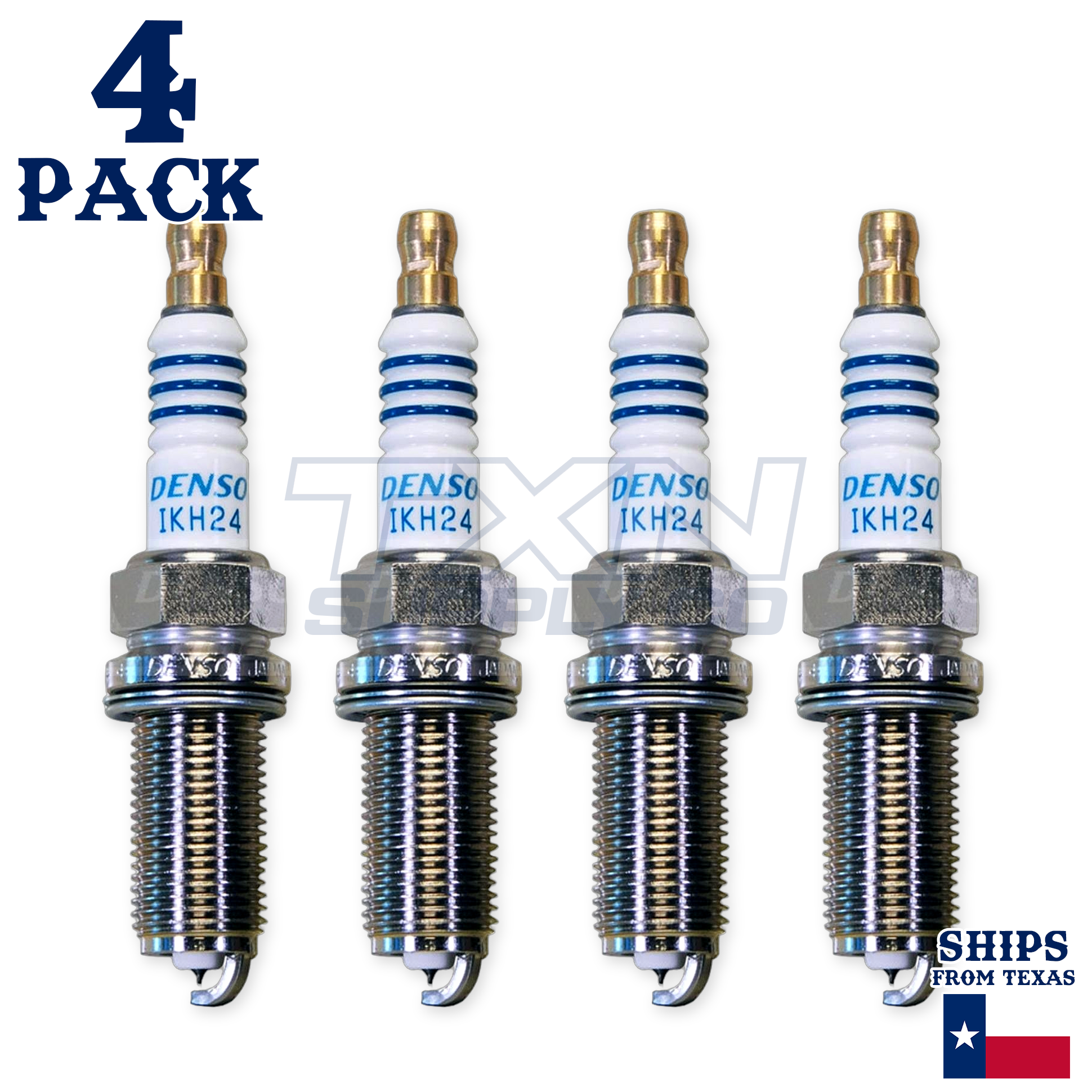 4 Pack Denso 5346 Iridium Power Spark Plugs IKH24 - Image 1