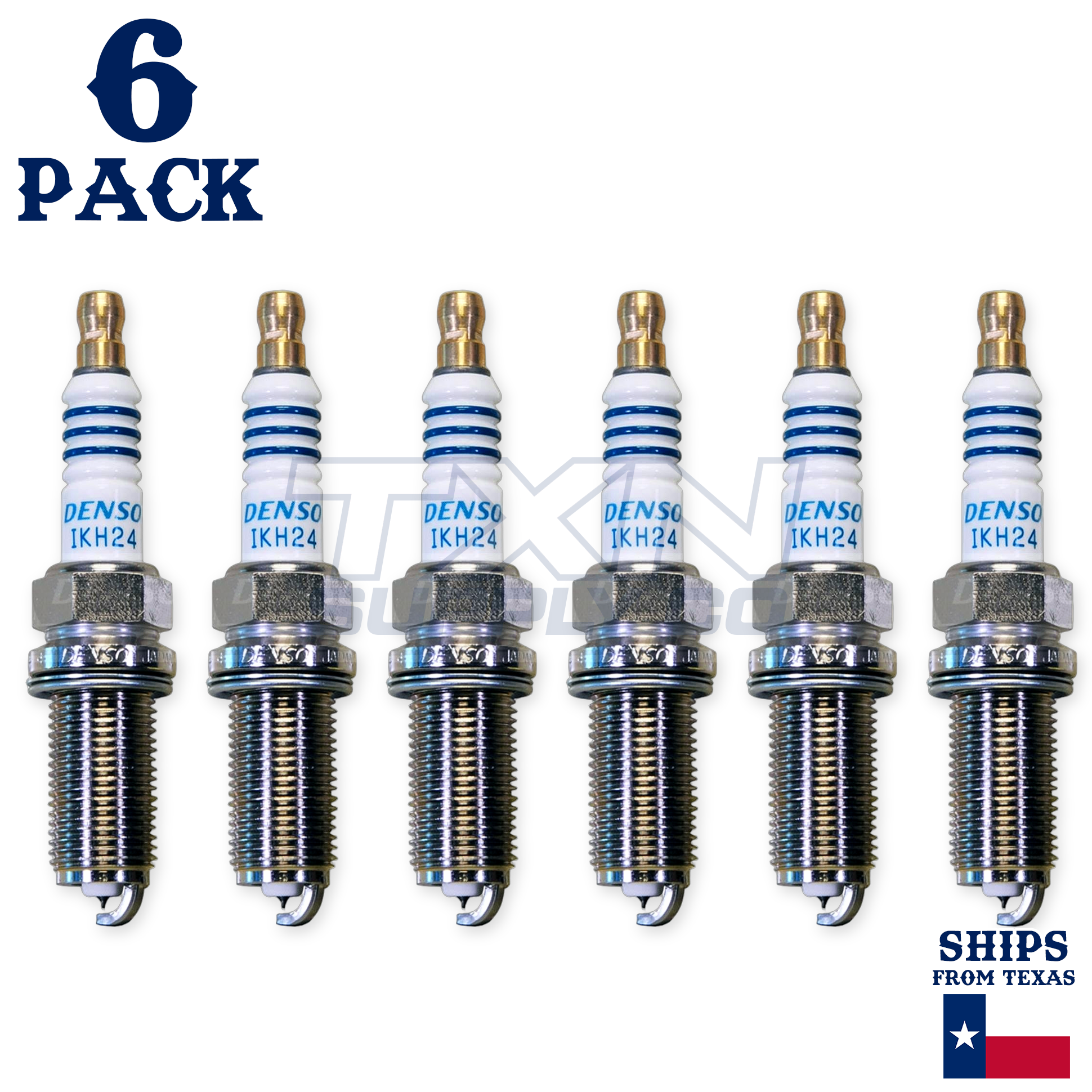6 Pack Denso 5346 Iridium Power Spark Plugs IKH24 - Image 1