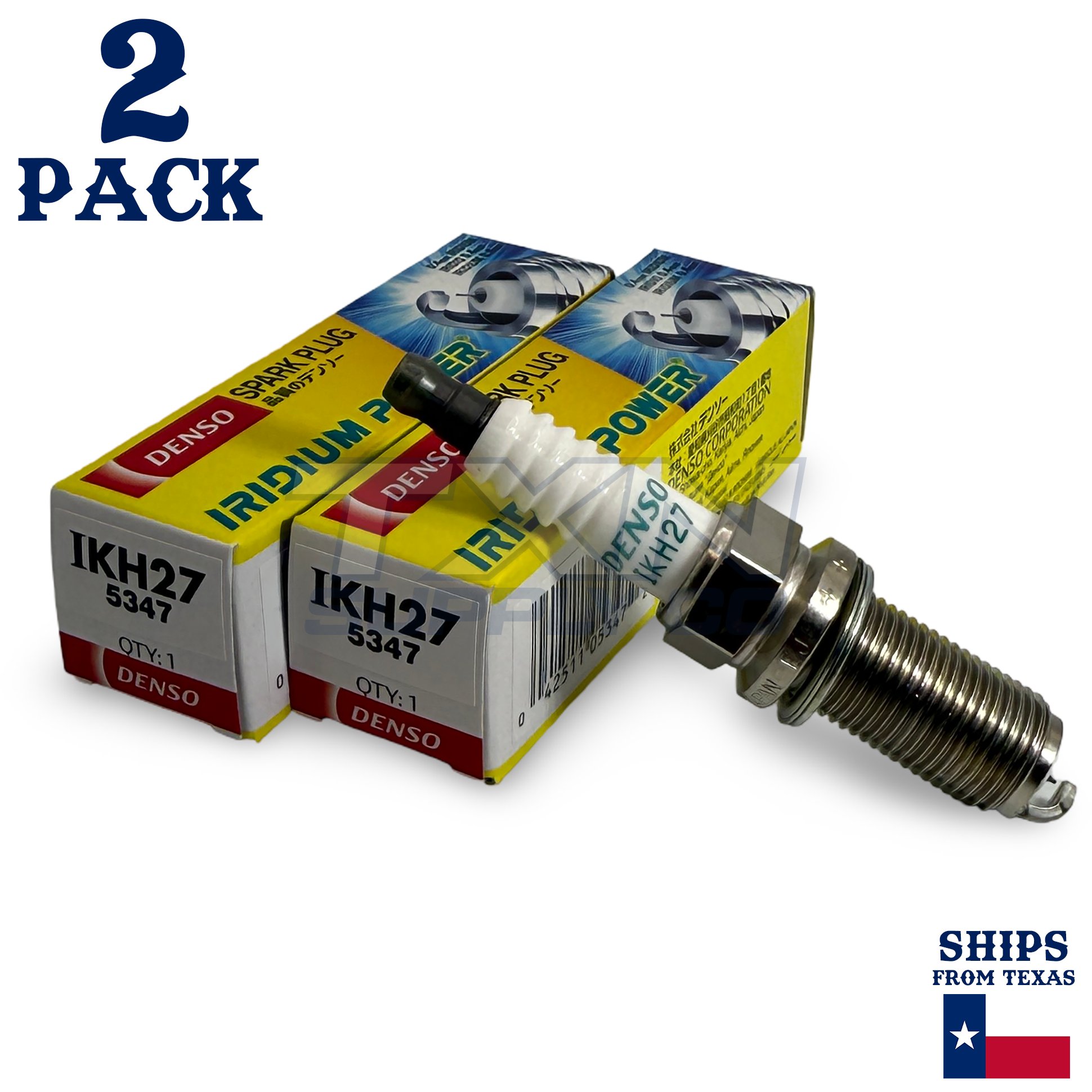 2 Pack Denso 5347 Iridium Power Spark Plugs IKH27 - Image 1
