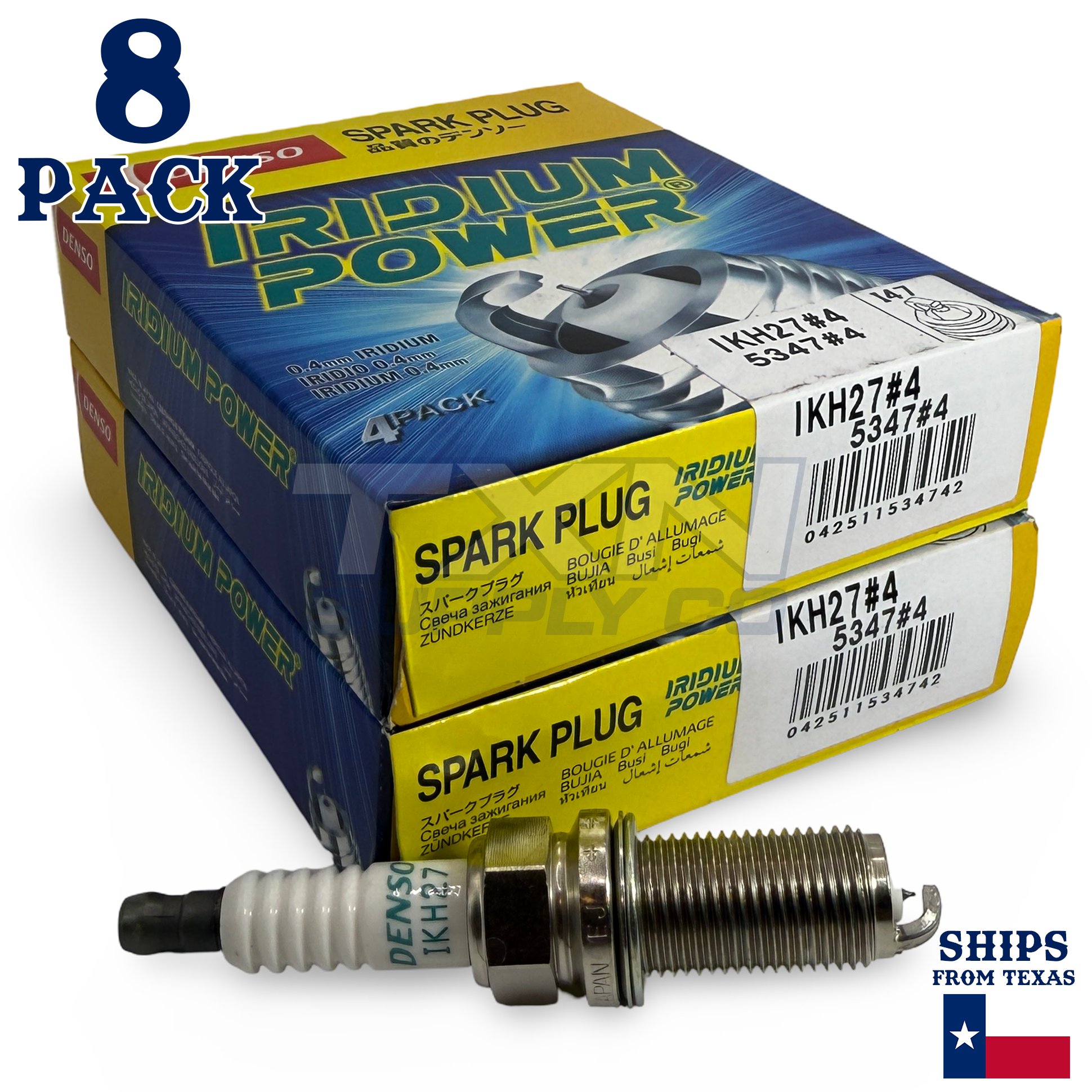 8 Pack Denso 5347 Iridium Power Spark Plugs IKH27