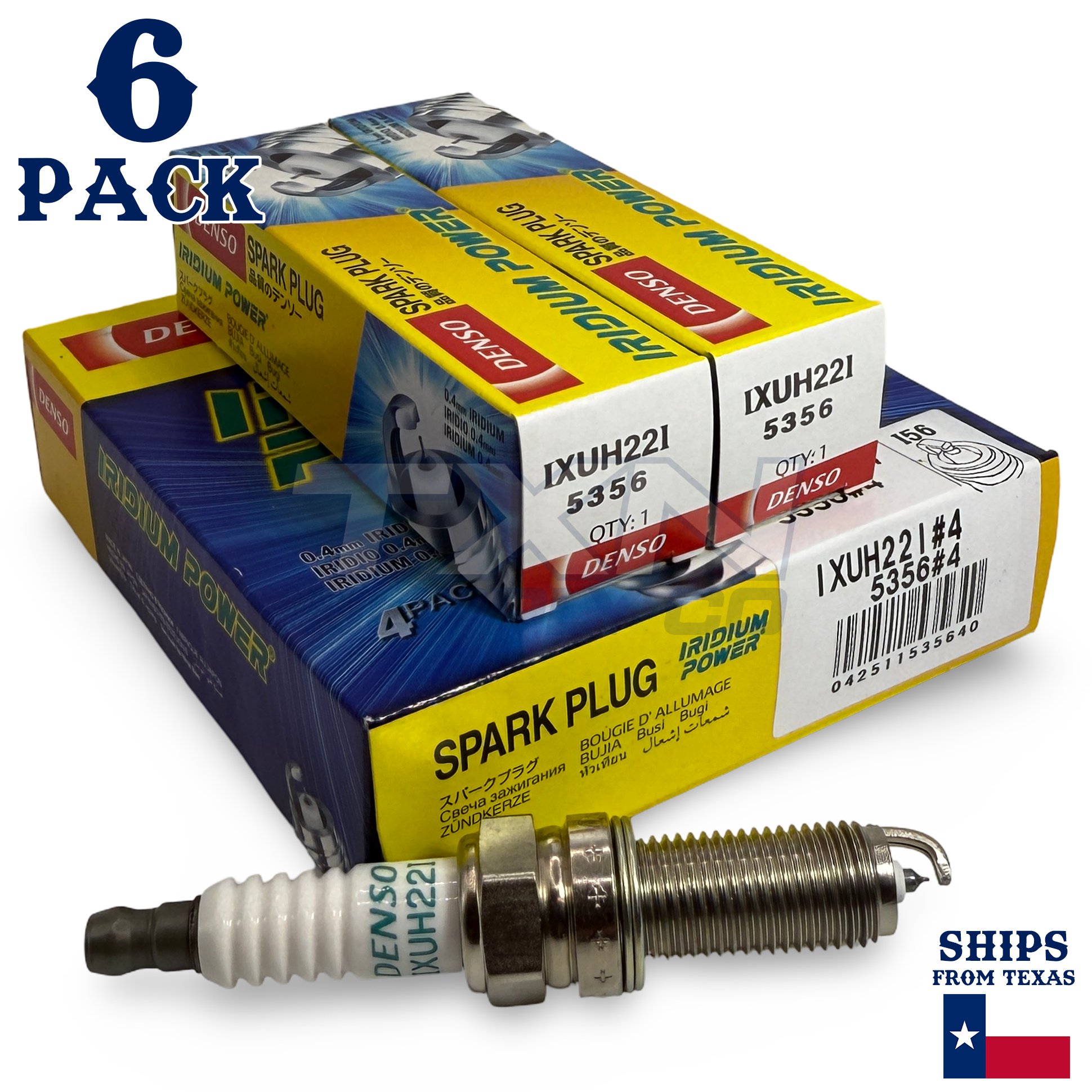 6 Pack Denso 5356 Iridium Power Spark Plugs IXUH22I