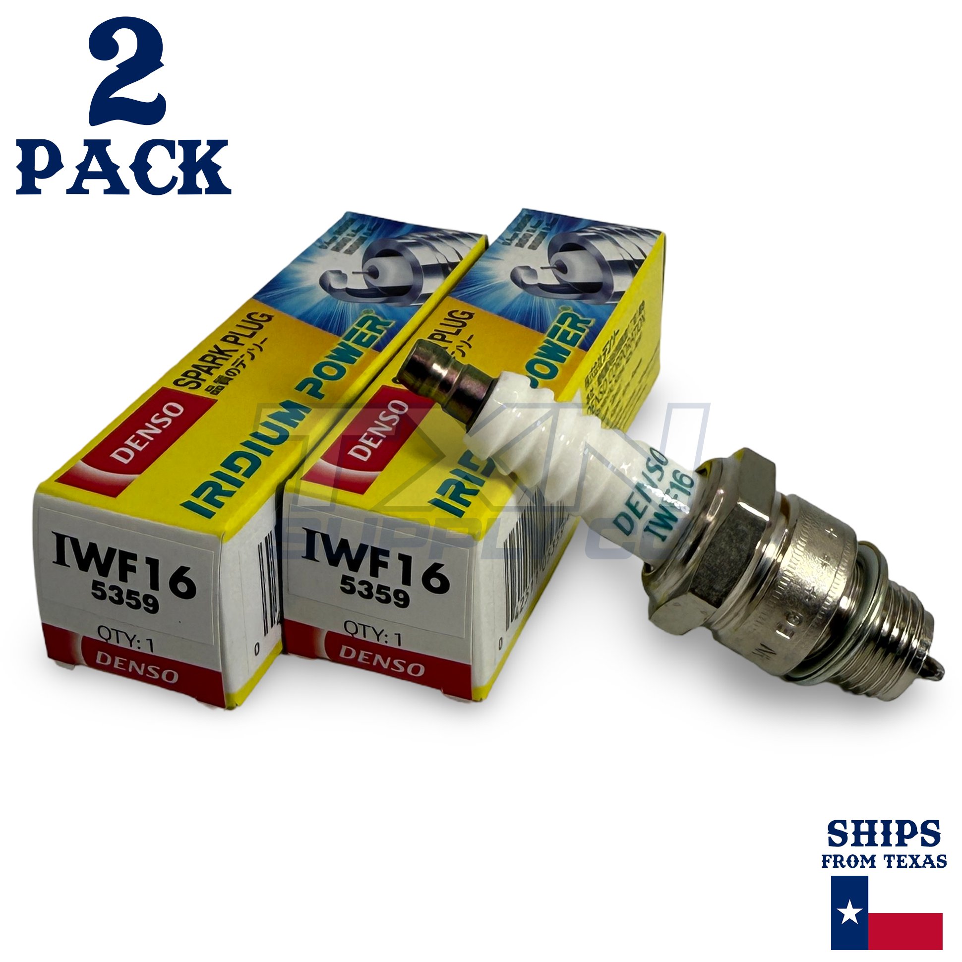 2 Pack Denso 5359 Iridium Power Spark Plugs IWF16 - Image 1