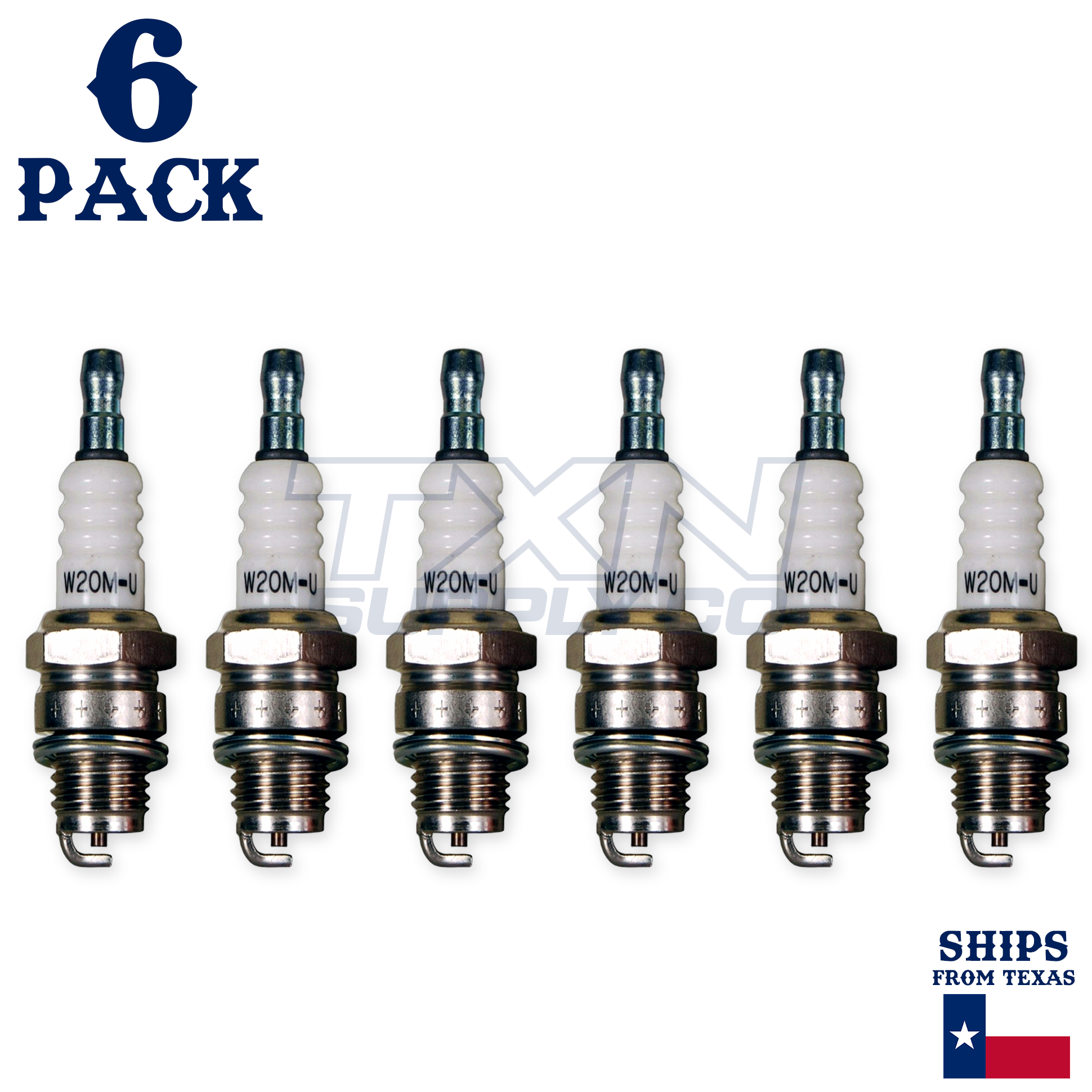 6 Pack Denso 6022 Standard Spark Plugs W20M-U - Image 1
