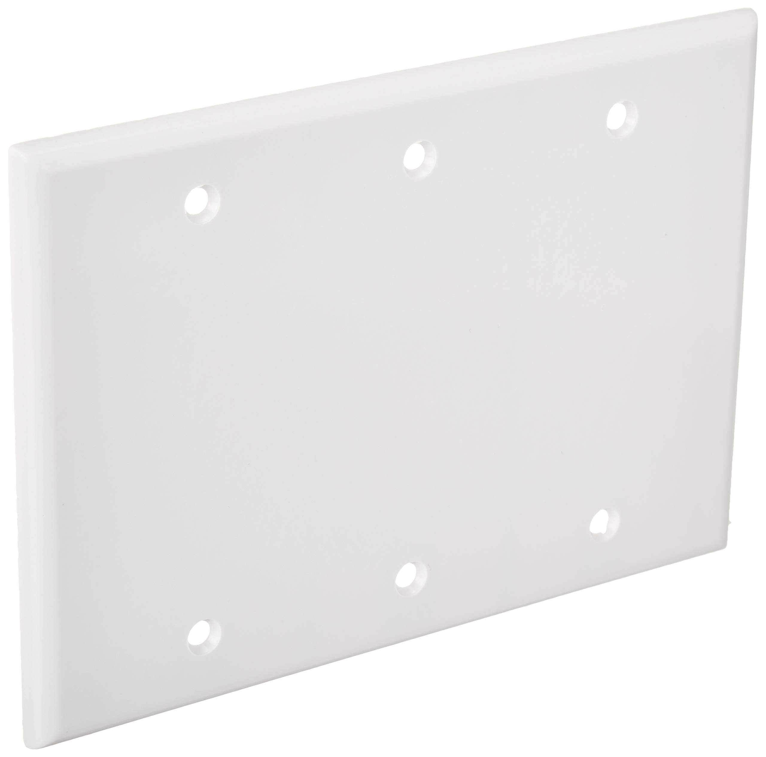 Leviton 3-Gang No Device Blank Wallplate, Standard Size, Thermoset, Box Mount, 88033, White - Image 1