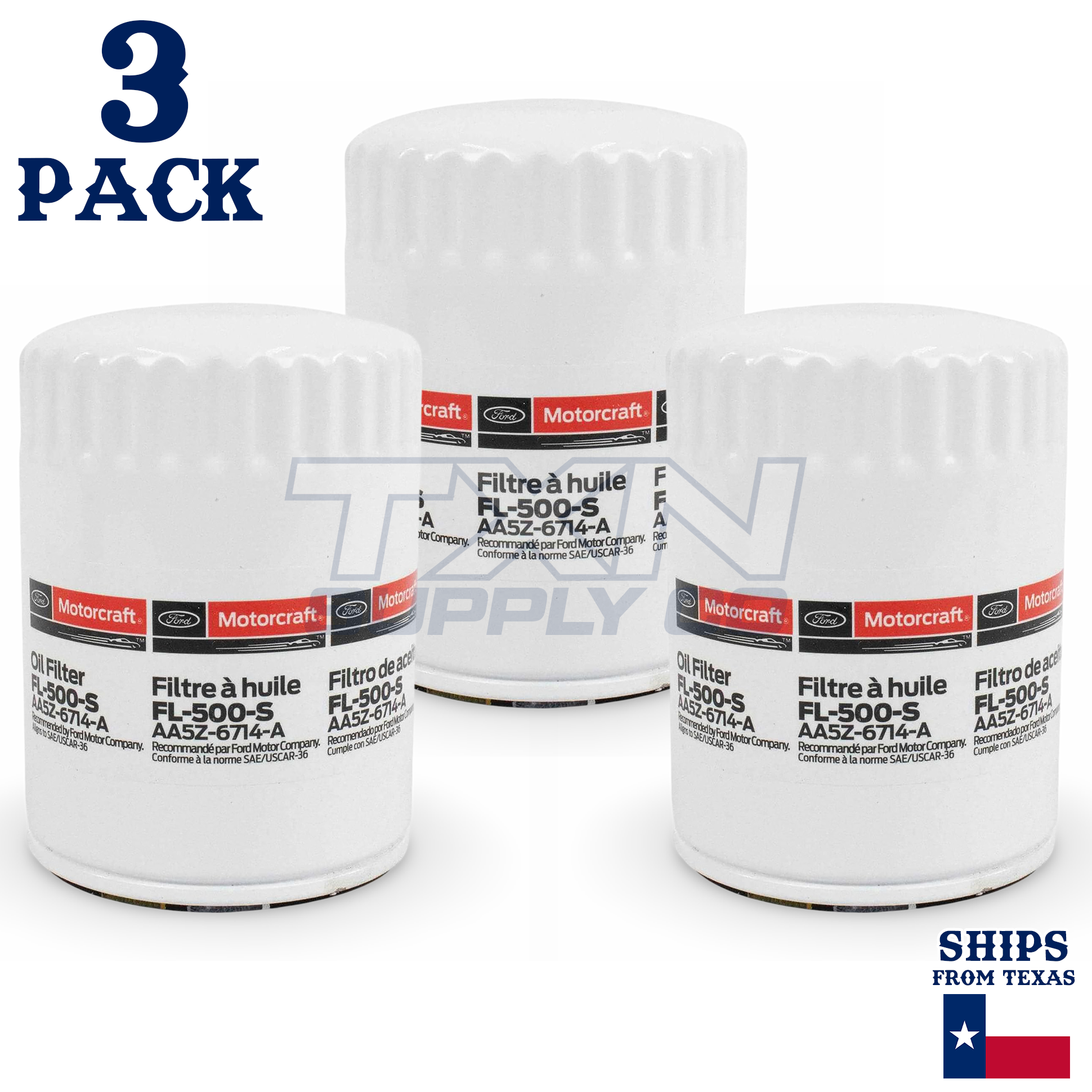3 Genuine FORD Engine Oil Filter Motorcraft FL-500S Replace OEM# AA5Z6714A