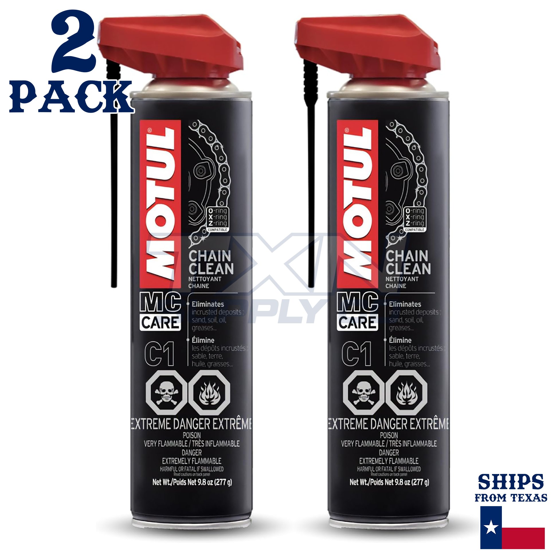 Motul MC Care C1 Chain Cleaner 9.8oz 0.400L Spray 103243 - 2 Pack - Image 1