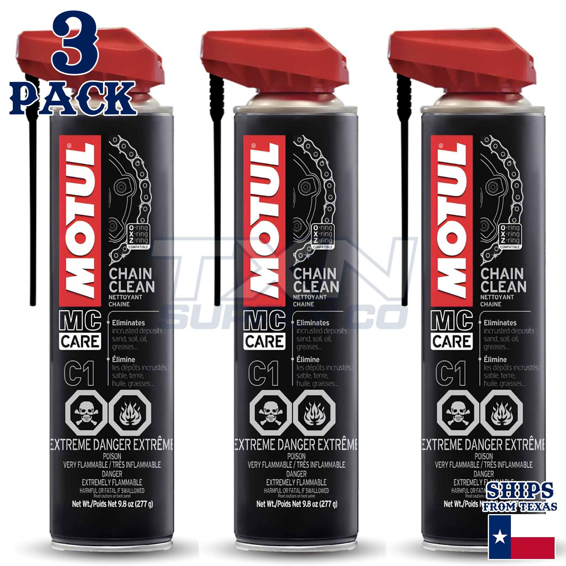 Motul MC Care C1 Chain Cleaner 9.8oz 0.400L Spray 103243 - 3 Pack - Image 1