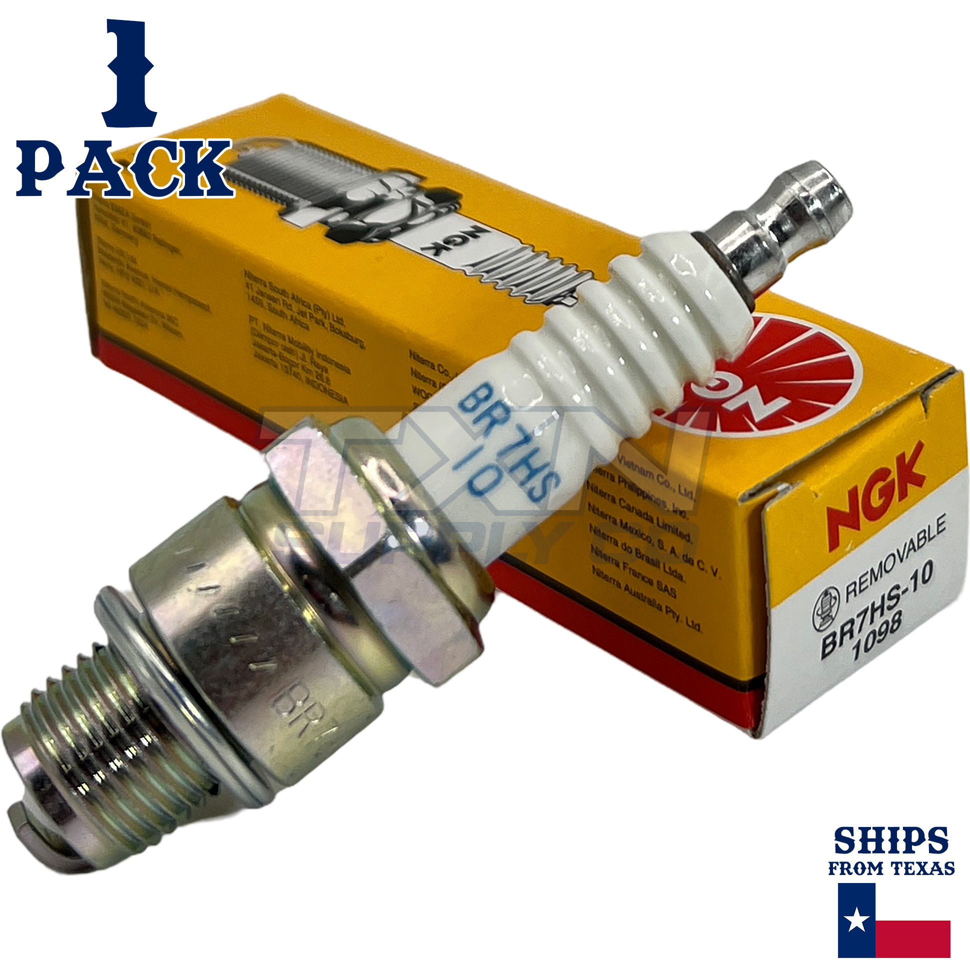 NGK 1098 Standard Spark Plug - BR7HS-10, 1 Pack - Image 1