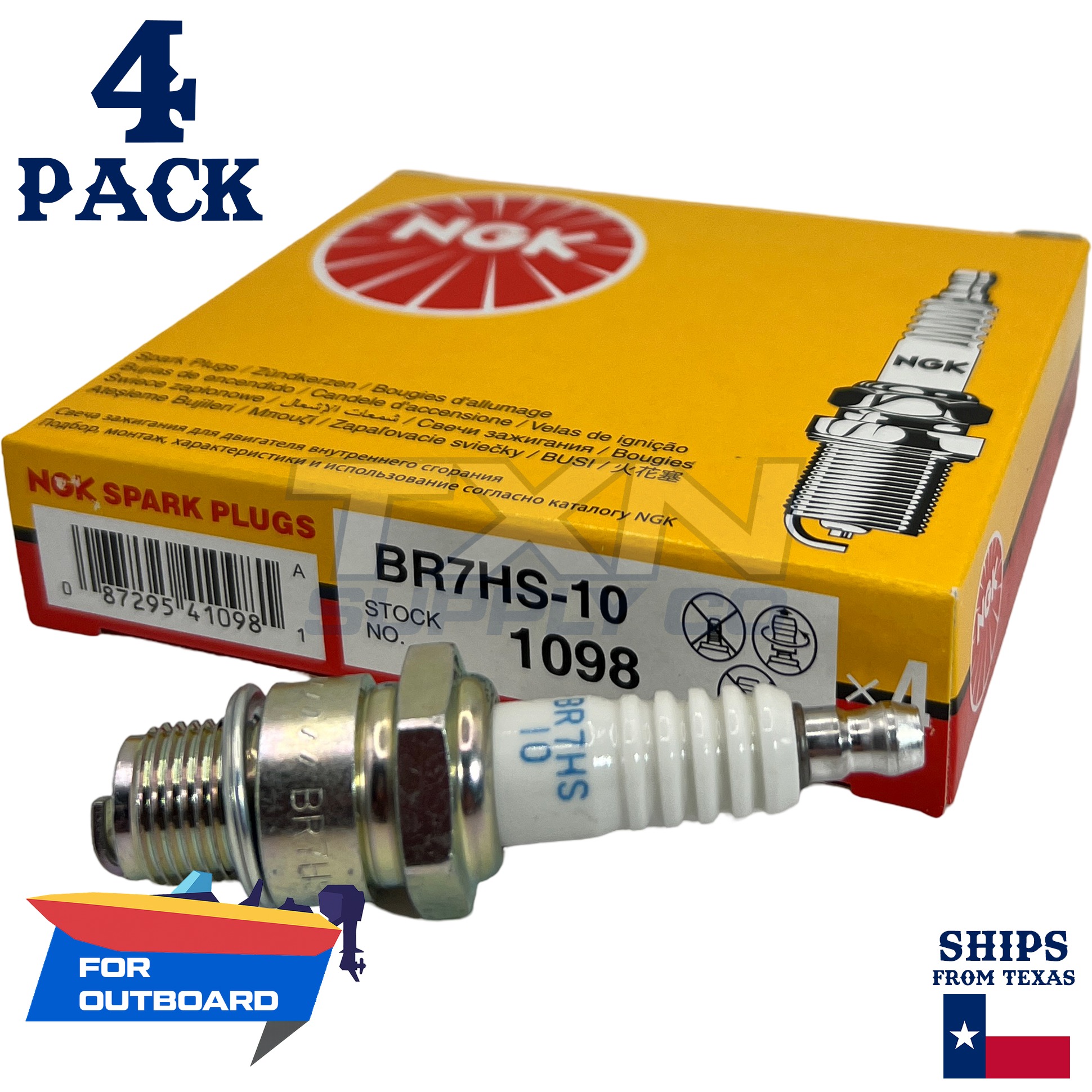 4 NGK Spark Plugs - For Mariner 8 8C 6G1 Outboard Motor - Image 1